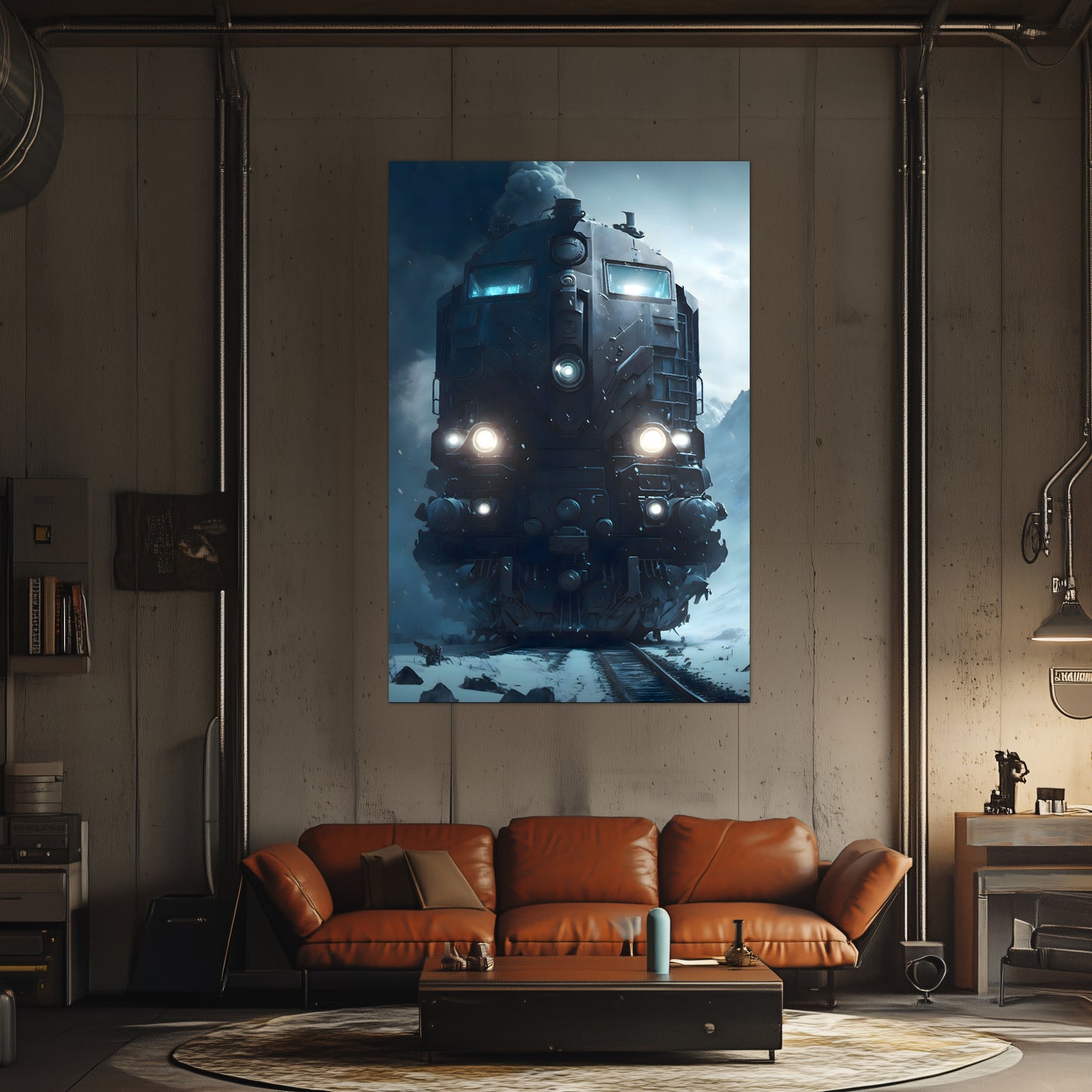 Diesel Train Poster – Frostbreaker Jugger | Awe-Inspiring Wall Art for Sci-Fi & Fantasy Train Enthusiasts | Unique and Exclusive Artwork