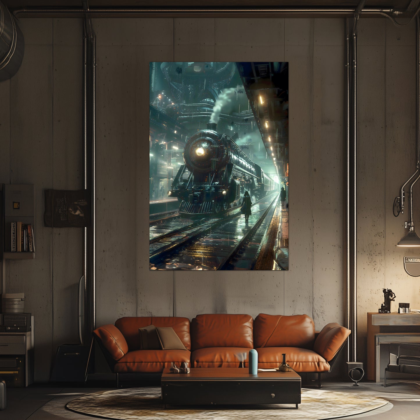 Dystopia Train Poster – Stellar Odyssey | Awe-Inspiring Wall Art for Sci-Fi & Fantasy Train Enthusiasts | Unique and Exclusive Artwork