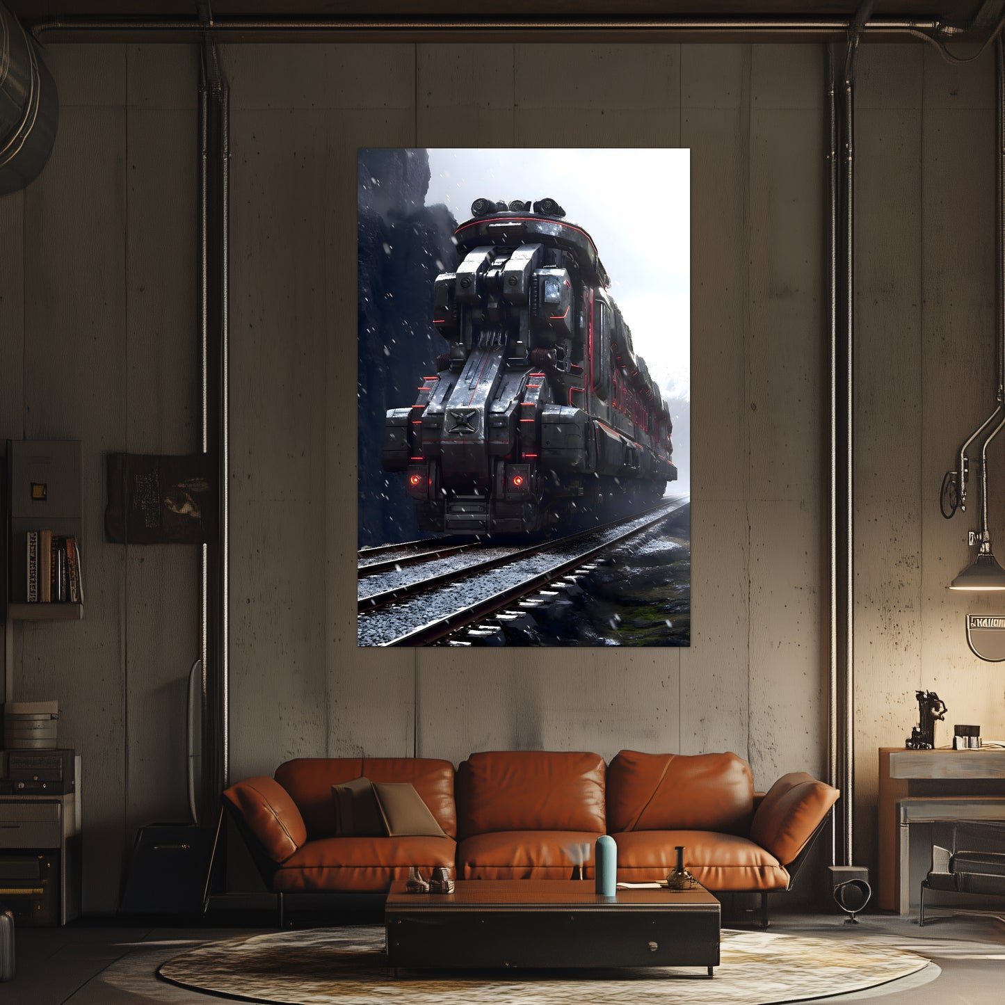 Dystopia Train Poster – Ironridge Bastion | Awe-Inspiring Wall Art for Sci-Fi & Fantasy Train Enthusiasts | Unique and Exclusive Artwork