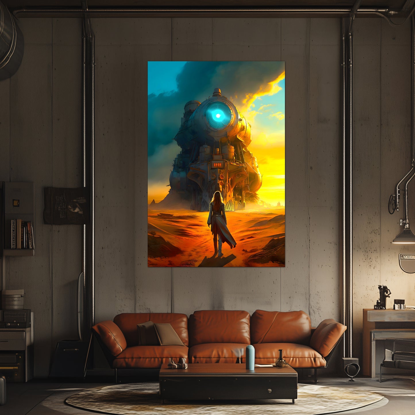 Steampunk Train Poster – Lost Ark | Awe-Inspiring Wall Art for Sci-Fi & Fantasy Train Enthusiasts | Unique and Exclusive Artwork
