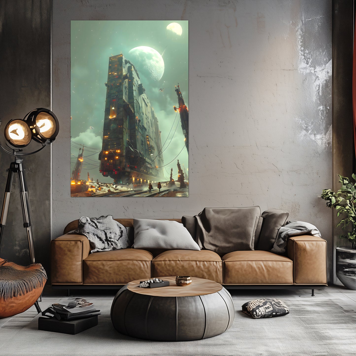 Dystopia Train Poster – The Moonbringer | Awe-Inspiring Wall Art for Sci-Fi & Fantasy Train Enthusiasts | Unique and Exclusive Artwork