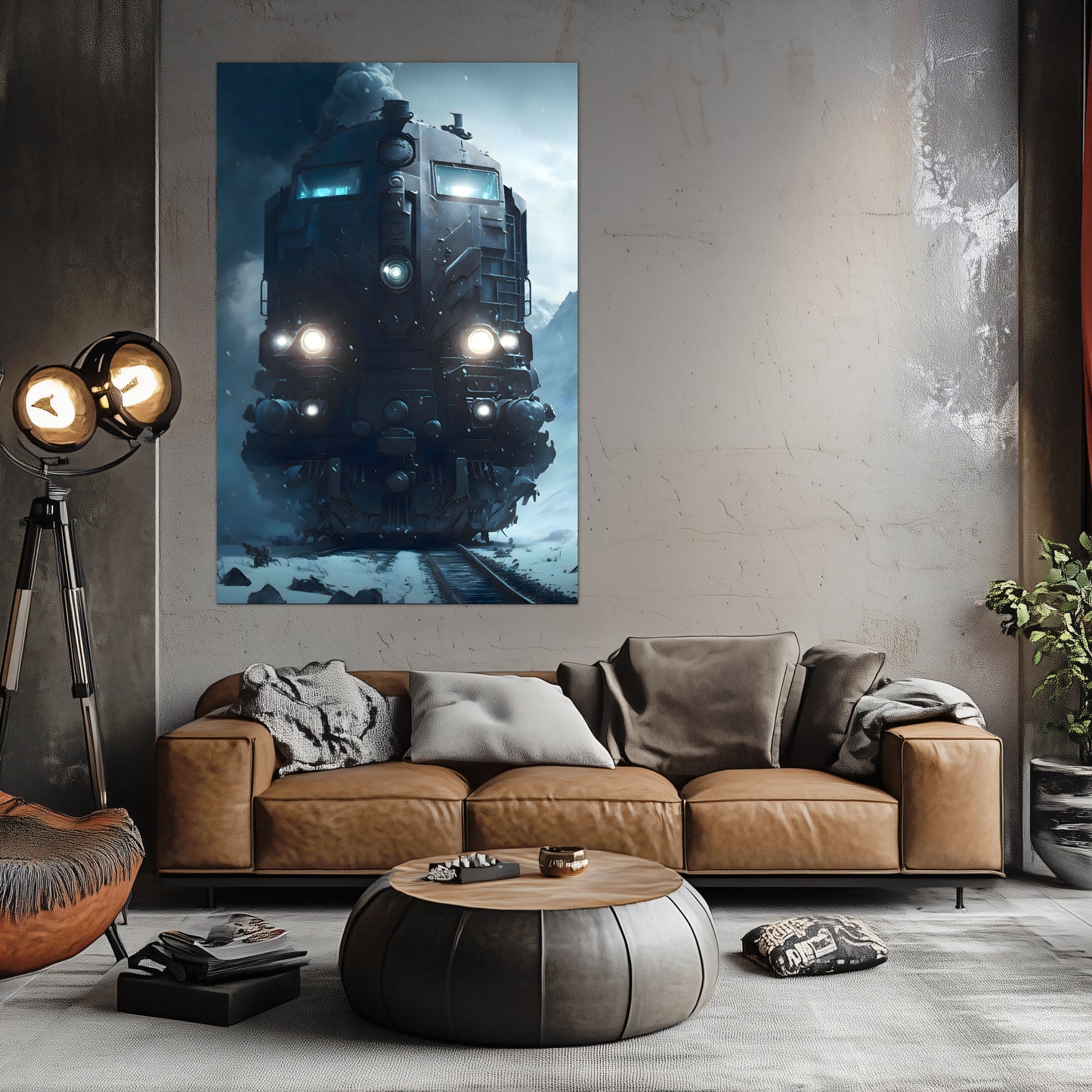 Diesel Train Poster – Frostbreaker Jugger | Awe-Inspiring Wall Art for Sci-Fi & Fantasy Train Enthusiasts | Unique and Exclusive Artwork