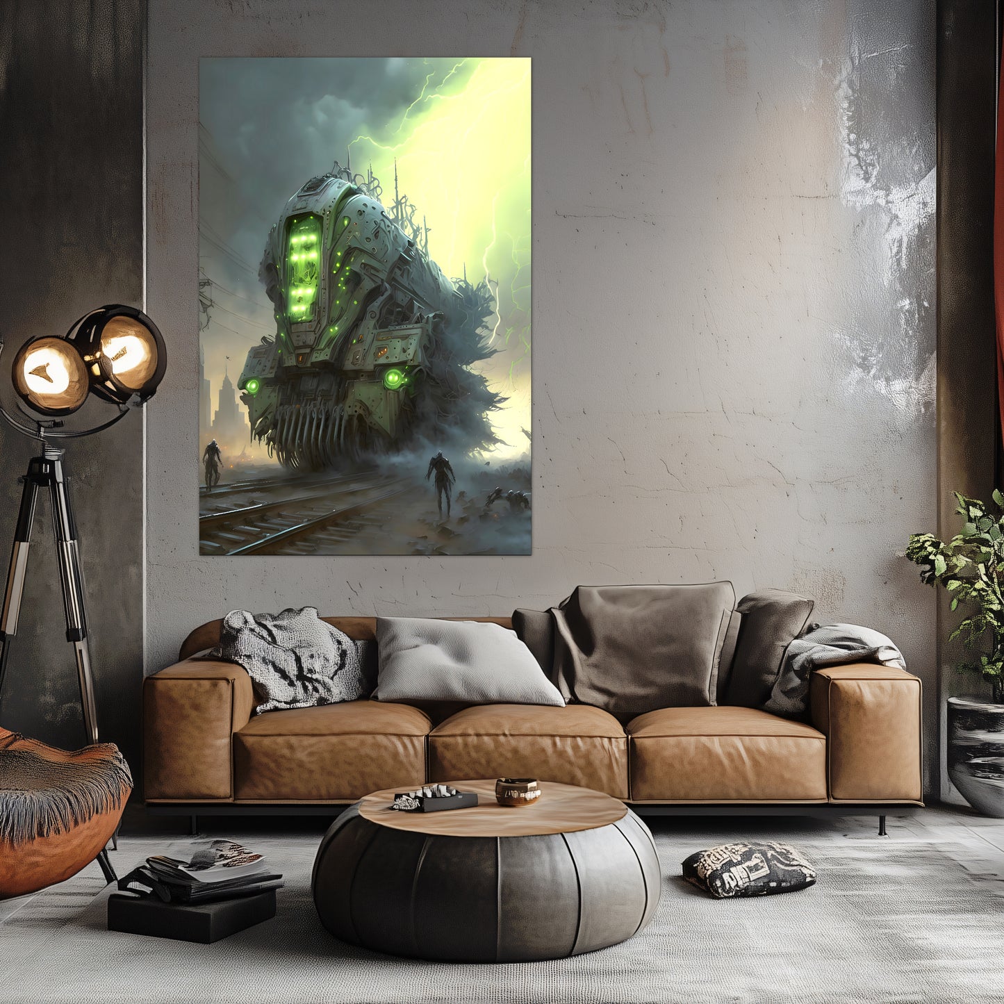 Zombie Train Poster – The Wraithcore Necrohauler | Awe-Inspiring Wall Art for Sci-Fi & Fantasy Train Enthusiasts | Unique and Exclusive Artwork