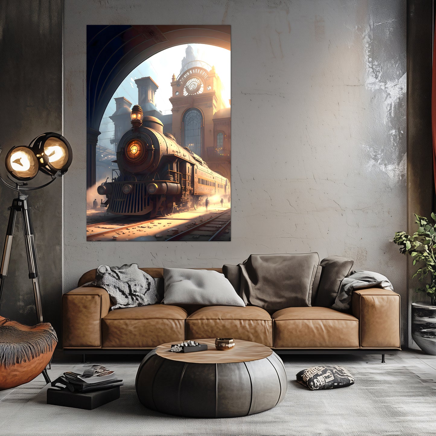 Steampunk Train Poster – Metropolitan Grandliner | Awe-Inspiring Wall Art for Sci-Fi & Fantasy Train Enthusiasts | Unique and Exclusive Artwork