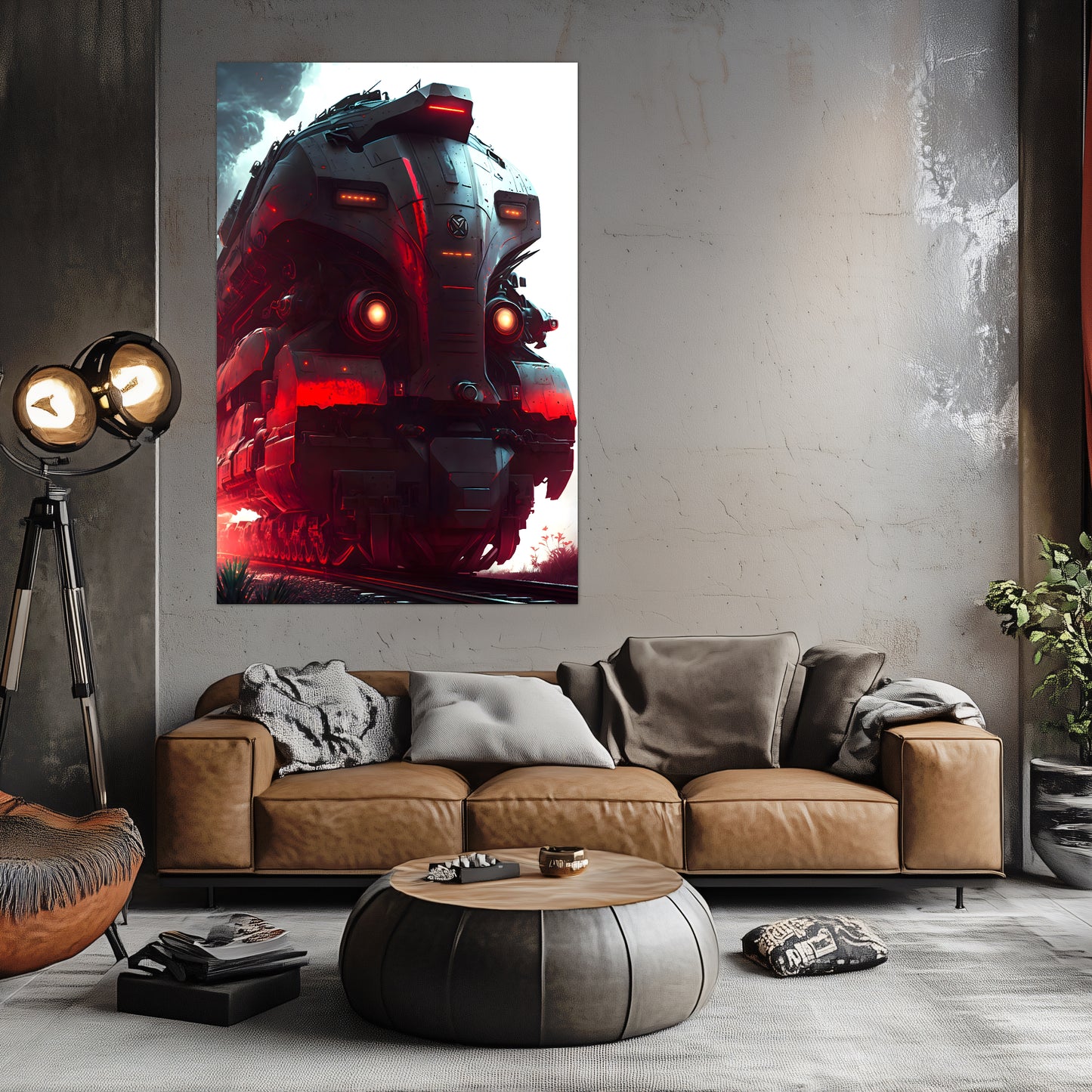 Dystopia Train Poster – Redstorm Vanguard | Awe-Inspiring Wall Art for Sci-Fi & Fantasy Train Enthusiasts | Unique and Exclusive Artwork