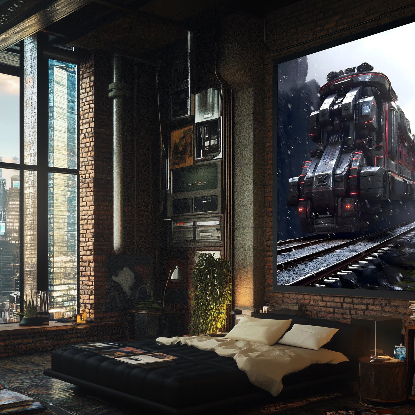 Dystopia Train Poster – Ironridge Bastion | Awe-Inspiring Wall Art for Sci-Fi & Fantasy Train Enthusiasts | Unique and Exclusive Artwork