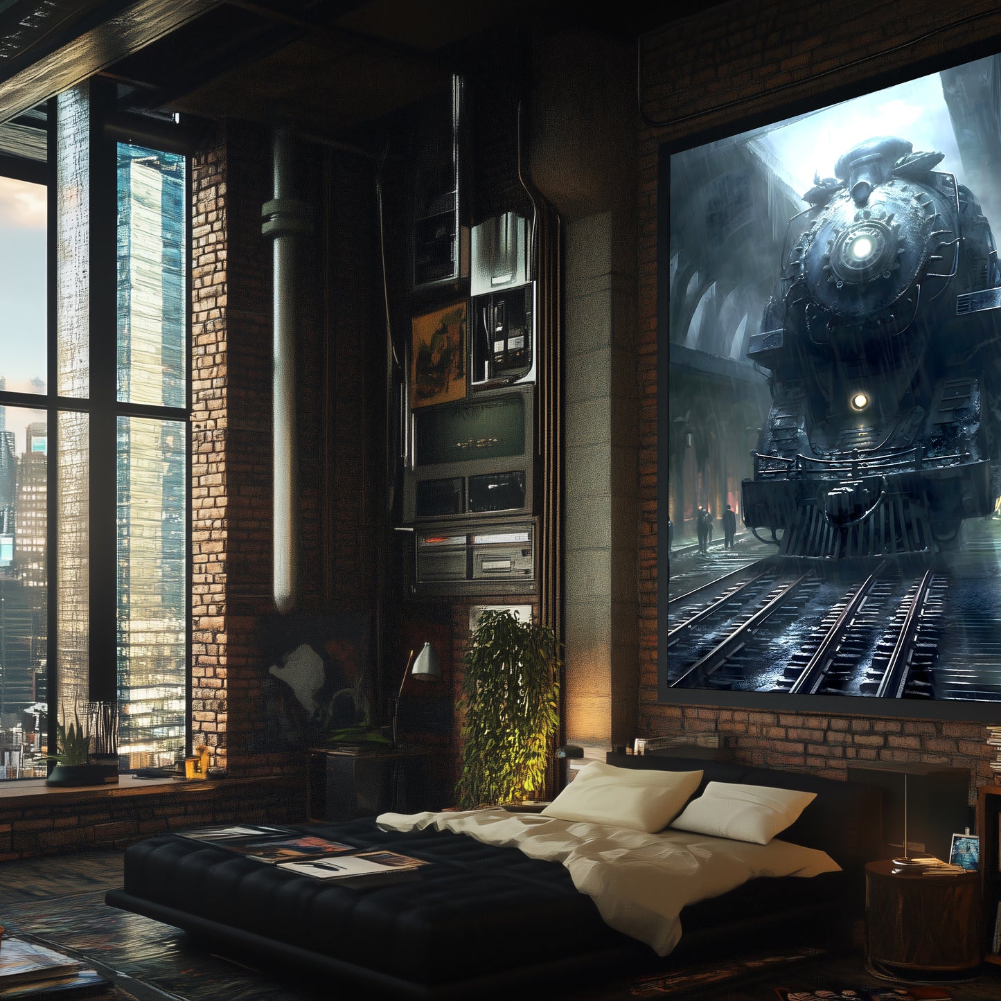 Dystopia Train Poster – SPX 4449 | Awe-Inspiring Wall Art for Sci-Fi & Fantasy Train Enthusiasts | Unique and Exclusive Artwork