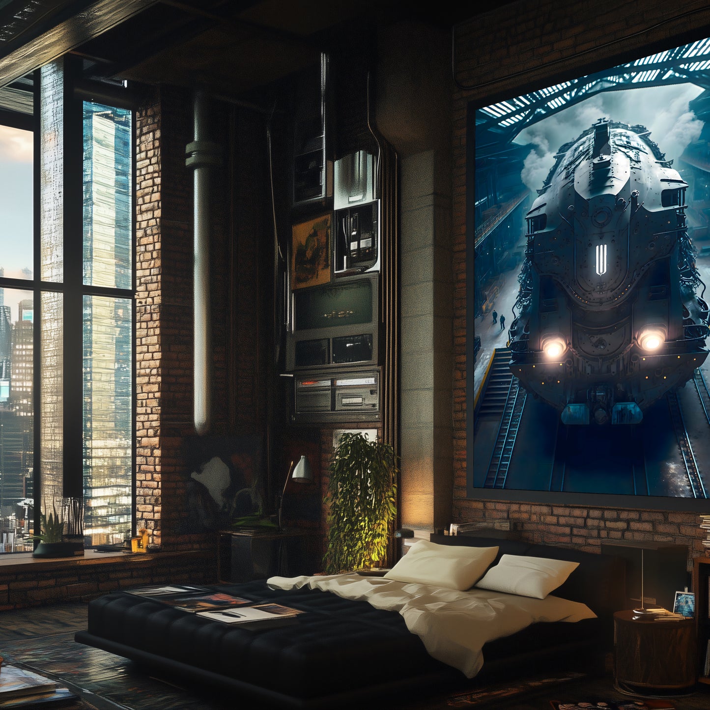 Diesel Train Poster – Rex Temporis | Awe-Inspiring Wall Art for Sci-Fi & Fantasy Train Enthusiasts | Unique and Exclusive Artwork