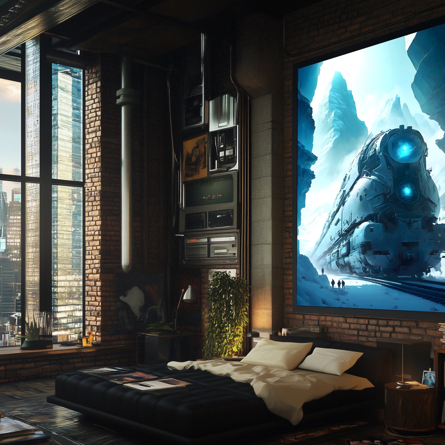Post-Apocalyptic Train Poster – Icebreaker | Awe-Inspiring Wall Art for Sci-Fi & Fantasy Train Enthusiasts | Unique and Exclusive Artwork