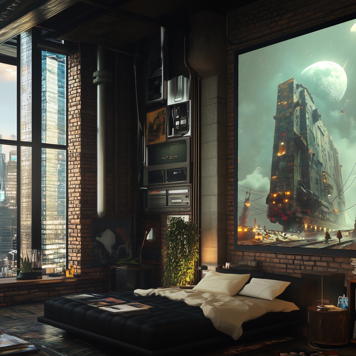 Dystopia Train Poster – The Moonbringer | Awe-Inspiring Wall Art for Sci-Fi & Fantasy Train Enthusiasts | Unique and Exclusive Artwork