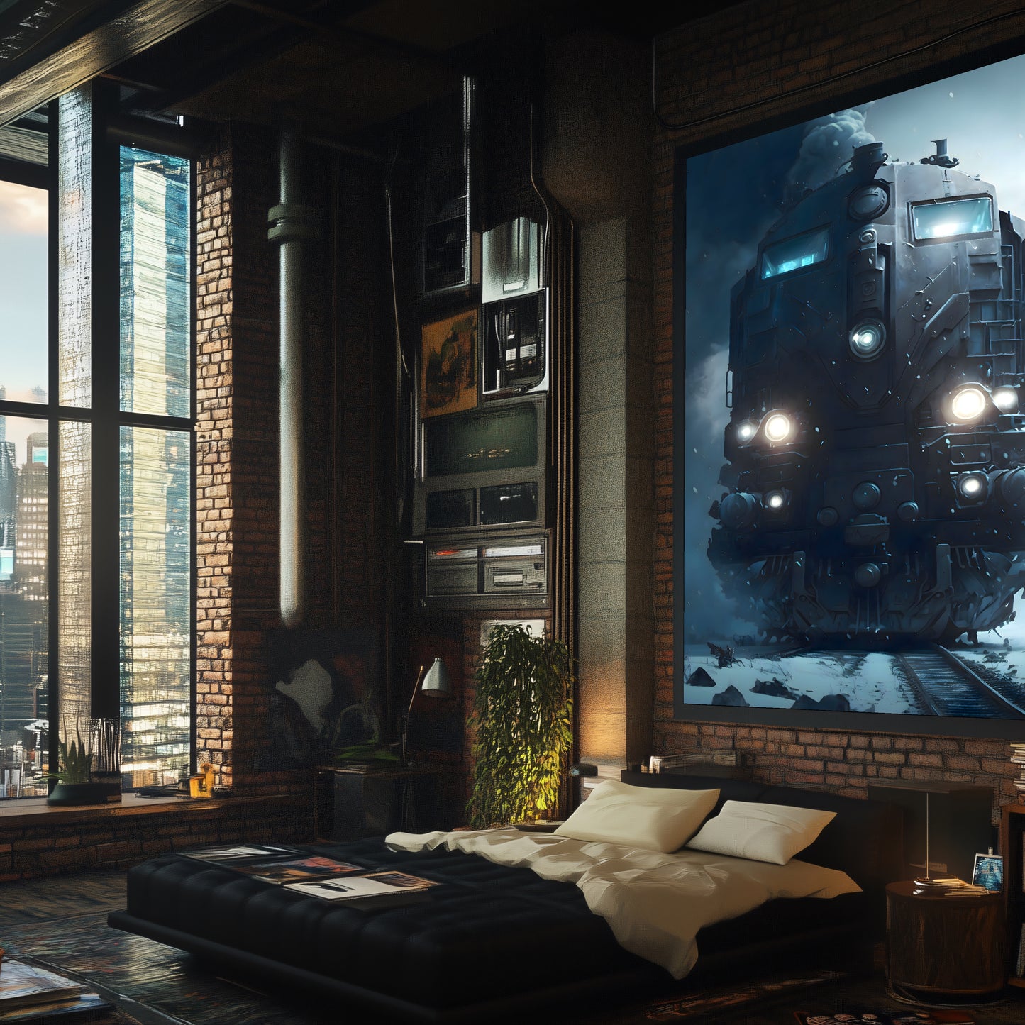 Diesel Train Poster – Frostbreaker Jugger | Awe-Inspiring Wall Art for Sci-Fi & Fantasy Train Enthusiasts | Unique and Exclusive Artwork