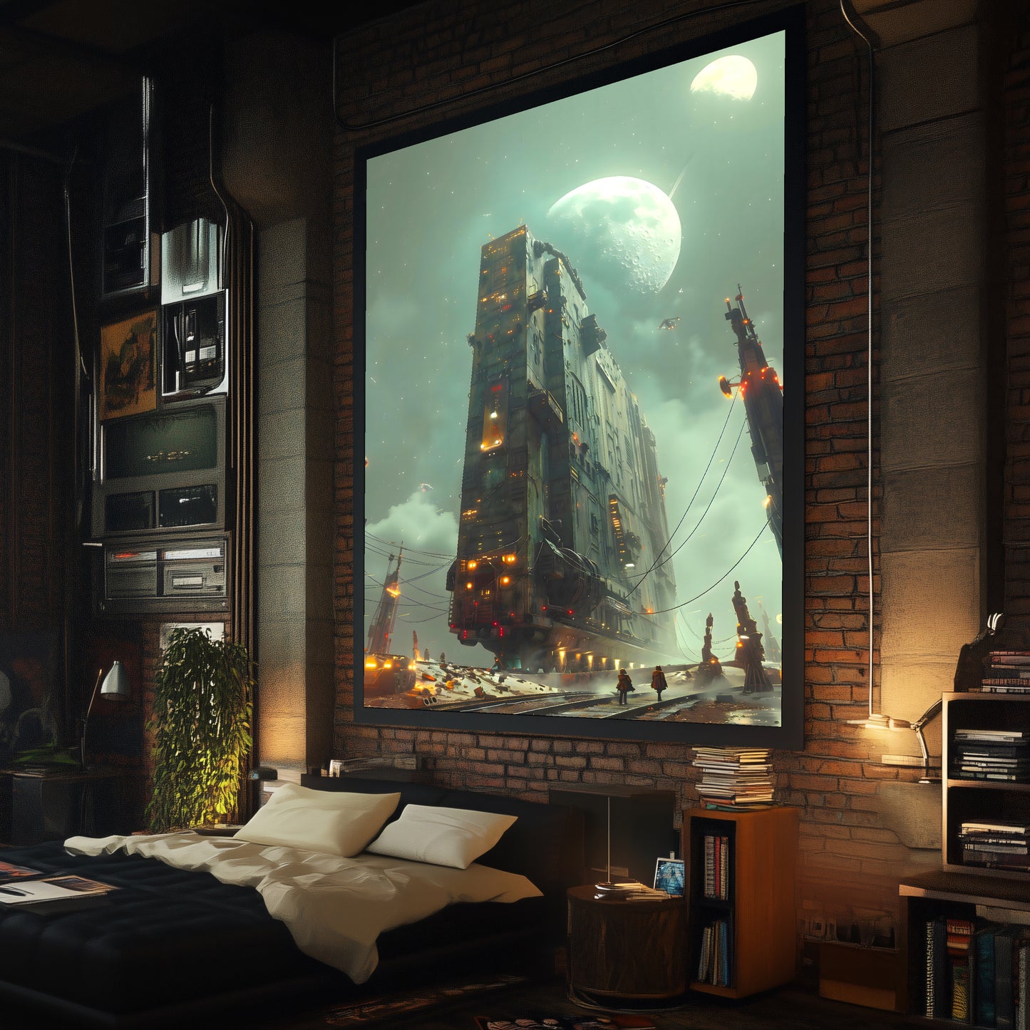 Dystopia Train Poster – The Moonbringer | Awe-Inspiring Wall Art for Sci-Fi & Fantasy Train Enthusiasts | Unique and Exclusive Artwork