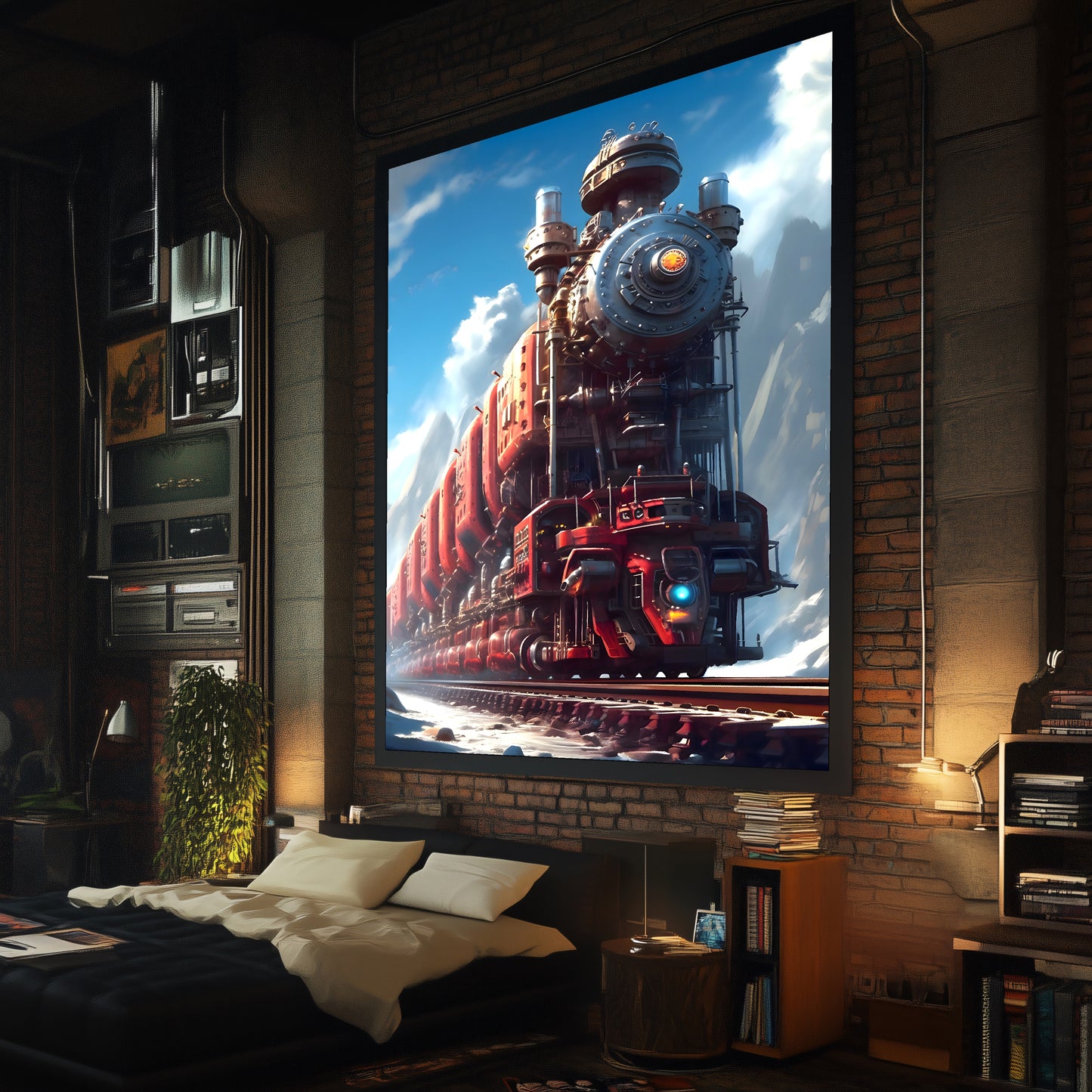Post-Apocalyptic Train Poster – Colonial Colossus | Awe-Inspiring Wall Art for Sci-Fi & Fantasy Train Enthusiasts | Unique and Exclusive Artwork