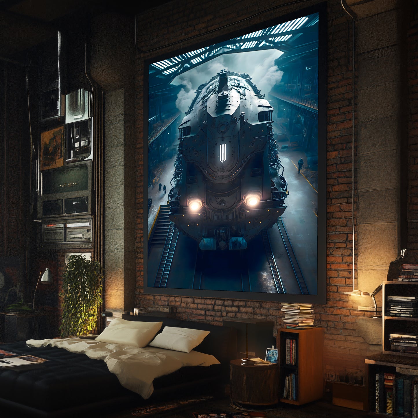 Diesel Train Poster – Rex Temporis | Awe-Inspiring Wall Art for Sci-Fi & Fantasy Train Enthusiasts | Unique and Exclusive Artwork