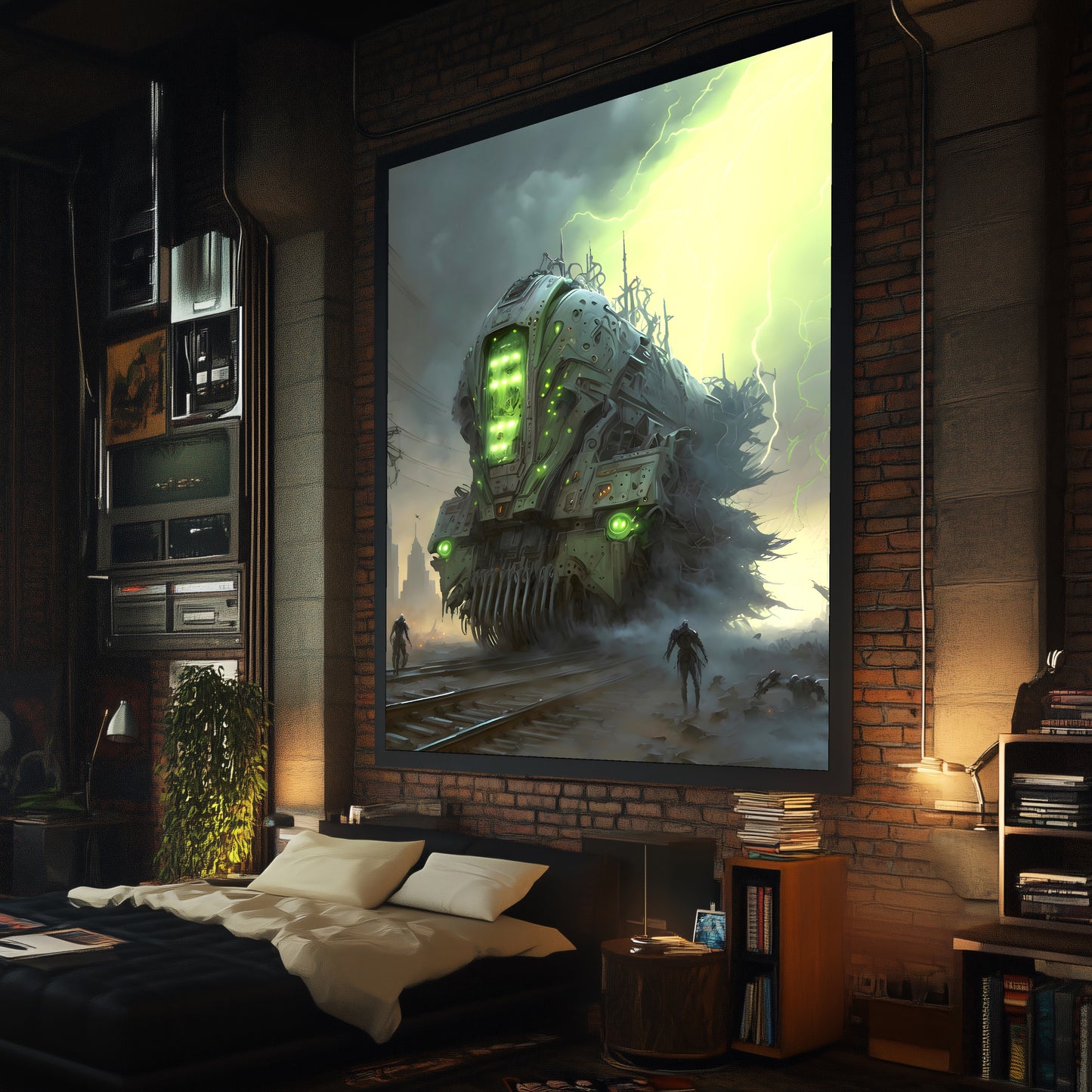 Zombie Train Poster – The Wraithcore Necrohauler | Awe-Inspiring Wall Art for Sci-Fi & Fantasy Train Enthusiasts | Unique and Exclusive Artwork