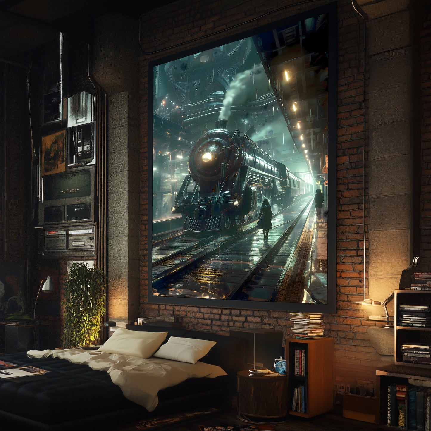 Dystopia Train Poster – Stellar Odyssey | Awe-Inspiring Wall Art for Sci-Fi & Fantasy Train Enthusiasts | Unique and Exclusive Artwork