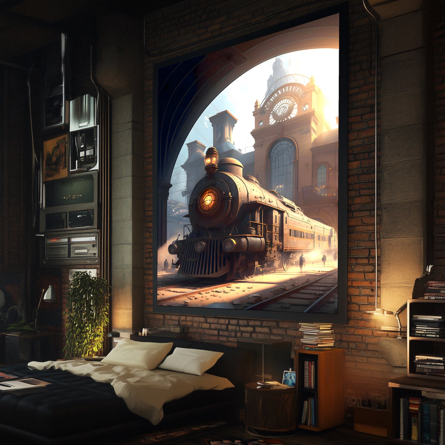 Steampunk Train Poster – Metropolitan Grandliner | Awe-Inspiring Wall Art for Sci-Fi & Fantasy Train Enthusiasts | Unique and Exclusive Artwork