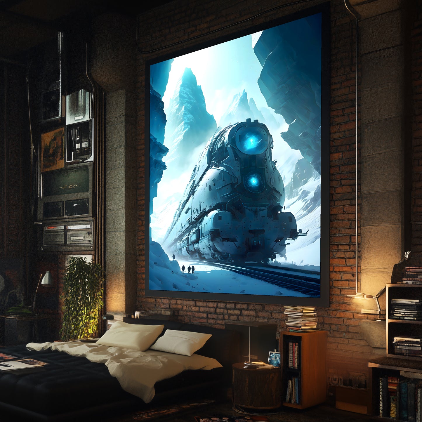 Post-Apocalyptic Train Poster – Icebreaker | Awe-Inspiring Wall Art for Sci-Fi & Fantasy Train Enthusiasts | Unique and Exclusive Artwork