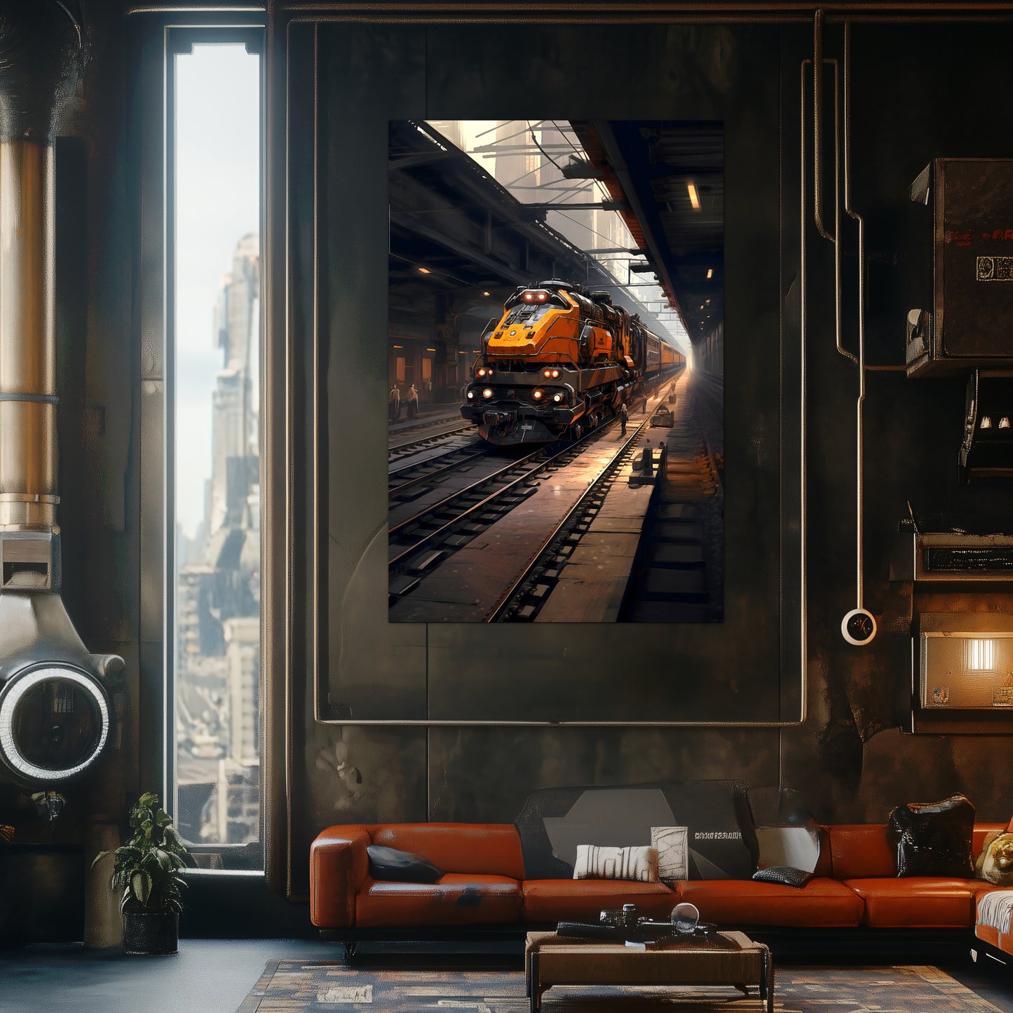 Diesel Train Poster – Blazerush Hauler | Awe-Inspiring Wall Art for Sci-Fi & Fantasy Train Enthusiasts | Unique and Exclusive Artwork