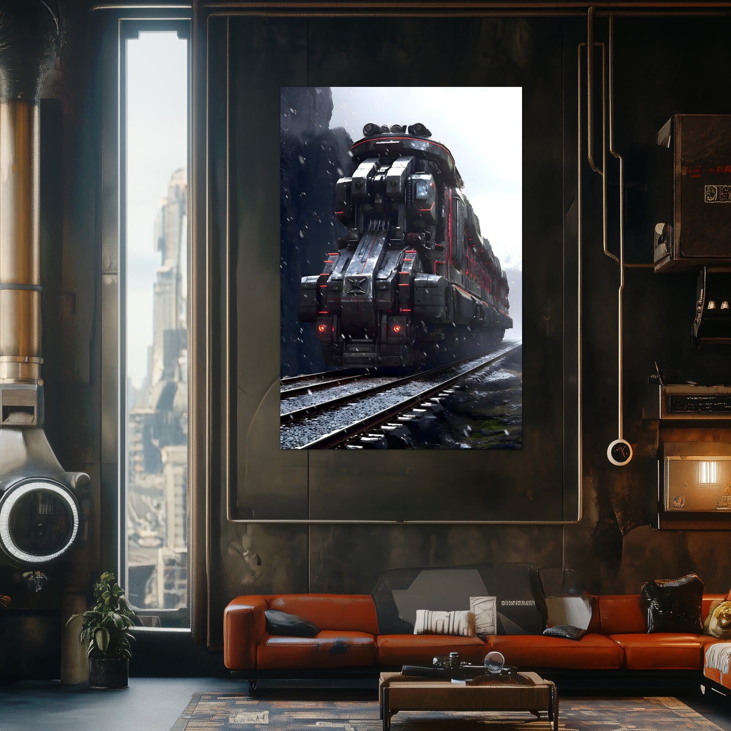 Dystopia Train Poster – Ironridge Bastion | Awe-Inspiring Wall Art for Sci-Fi & Fantasy Train Enthusiasts | Unique and Exclusive Artwork