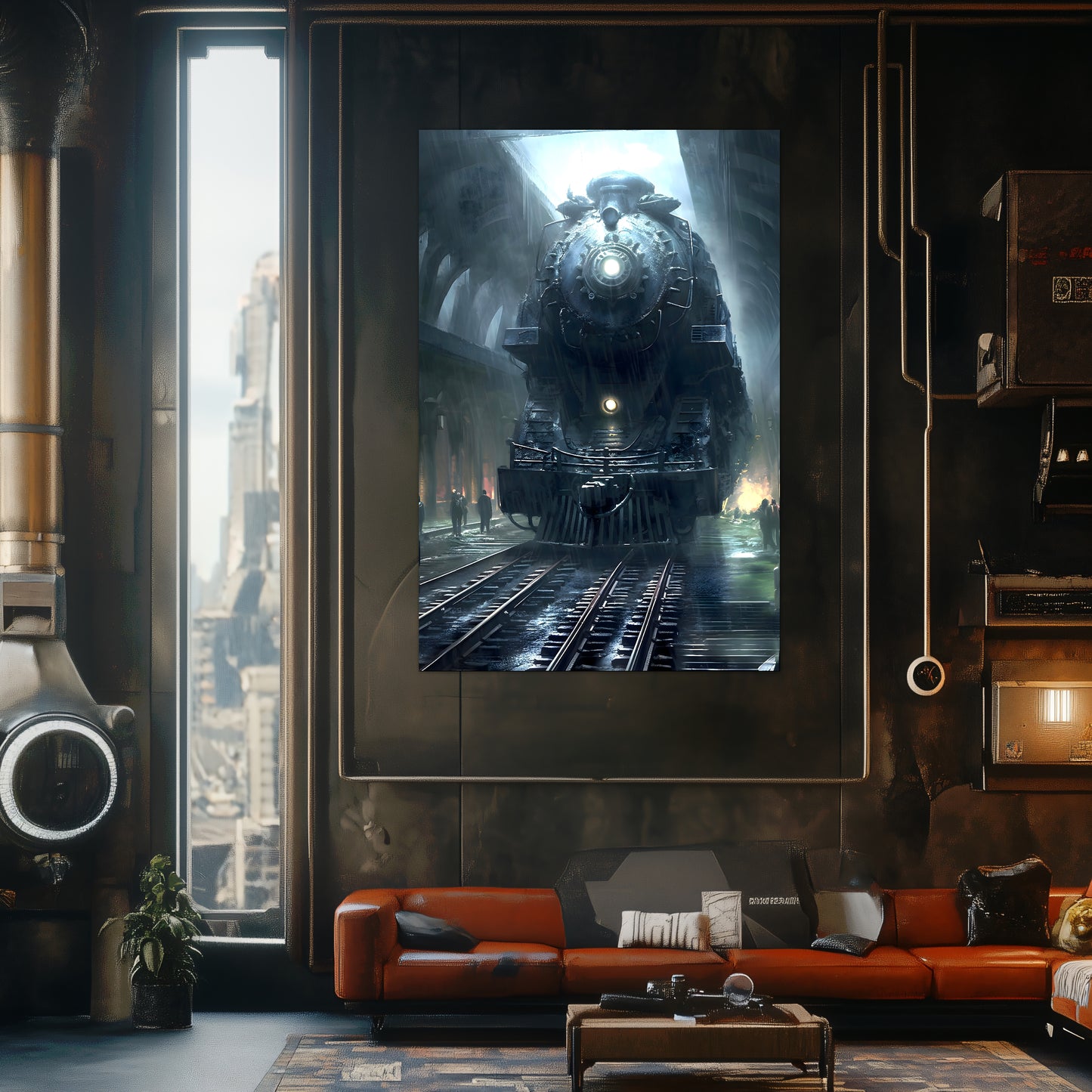 Dystopia Train Poster – SPX 4449 | Awe-Inspiring Wall Art for Sci-Fi & Fantasy Train Enthusiasts | Unique and Exclusive Artwork