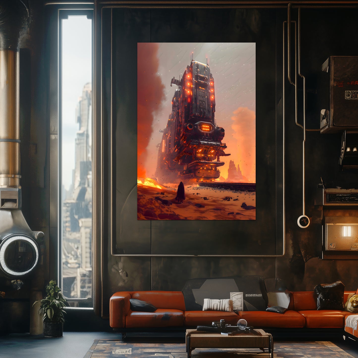Wasteland Train Poster – Last Nomad | Awe-Inspiring Wall Art for Sci-Fi & Fantasy Train Enthusiasts | Unique and Exclusive Artwork