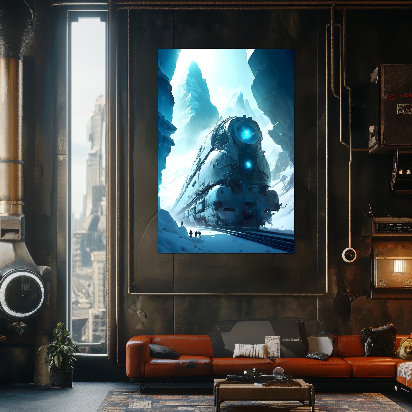 Post-Apocalyptic Train Poster – Icebreaker | Awe-Inspiring Wall Art for Sci-Fi & Fantasy Train Enthusiasts | Unique and Exclusive Artwork