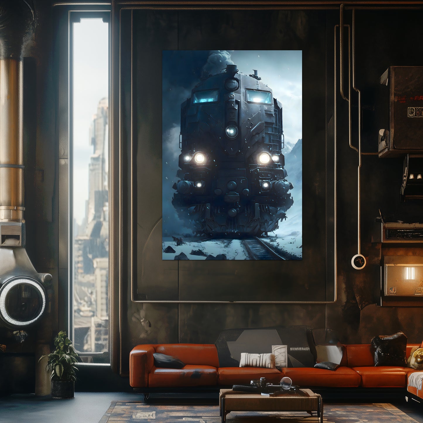 Diesel Train Poster – Frostbreaker Jugger | Awe-Inspiring Wall Art for Sci-Fi & Fantasy Train Enthusiasts | Unique and Exclusive Artwork