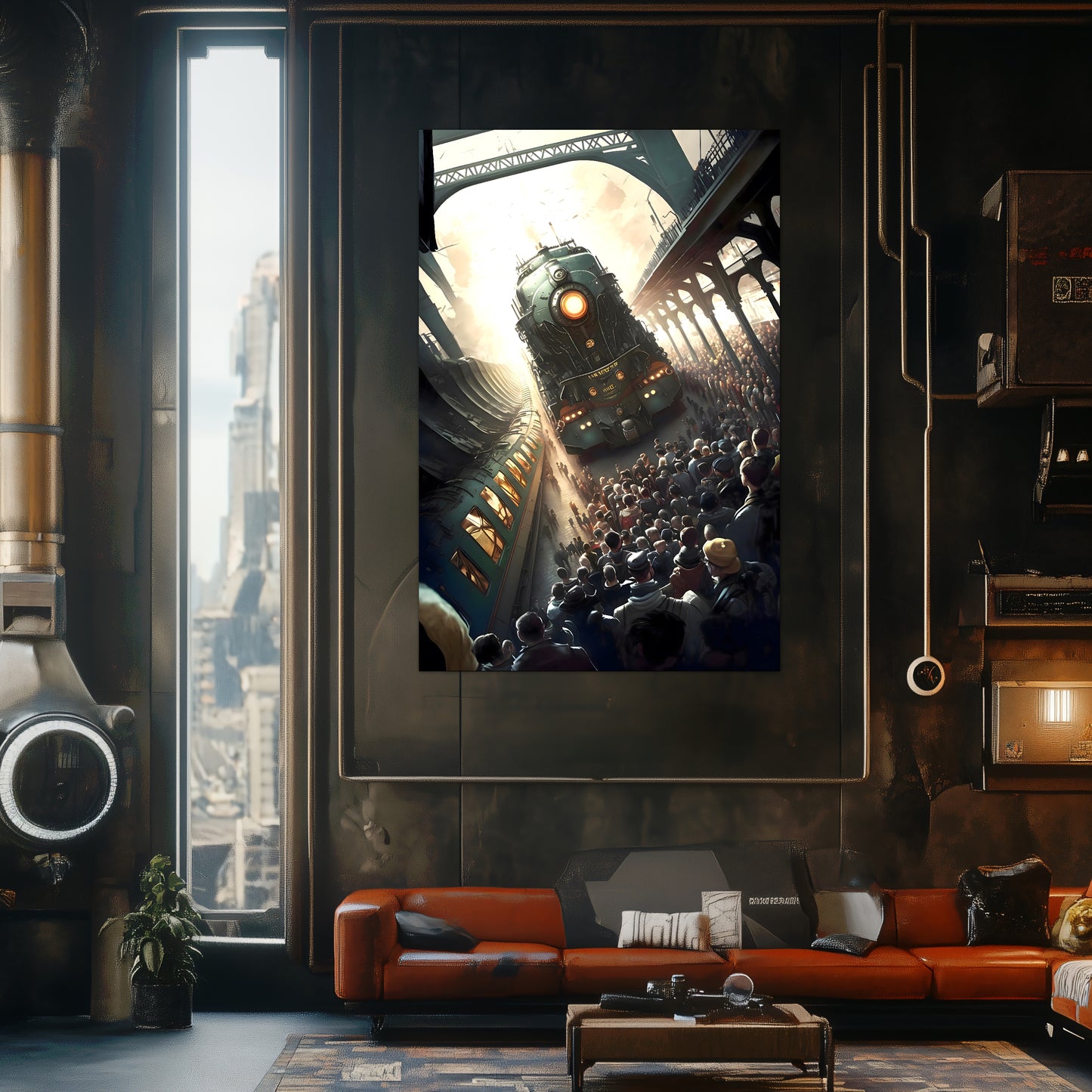 Steampunk Train Poster – Imperial Grandliner | Awe-Inspiring Wall Art for Sci-Fi & Fantasy Train Enthusiasts | Unique and Exclusive Artwork