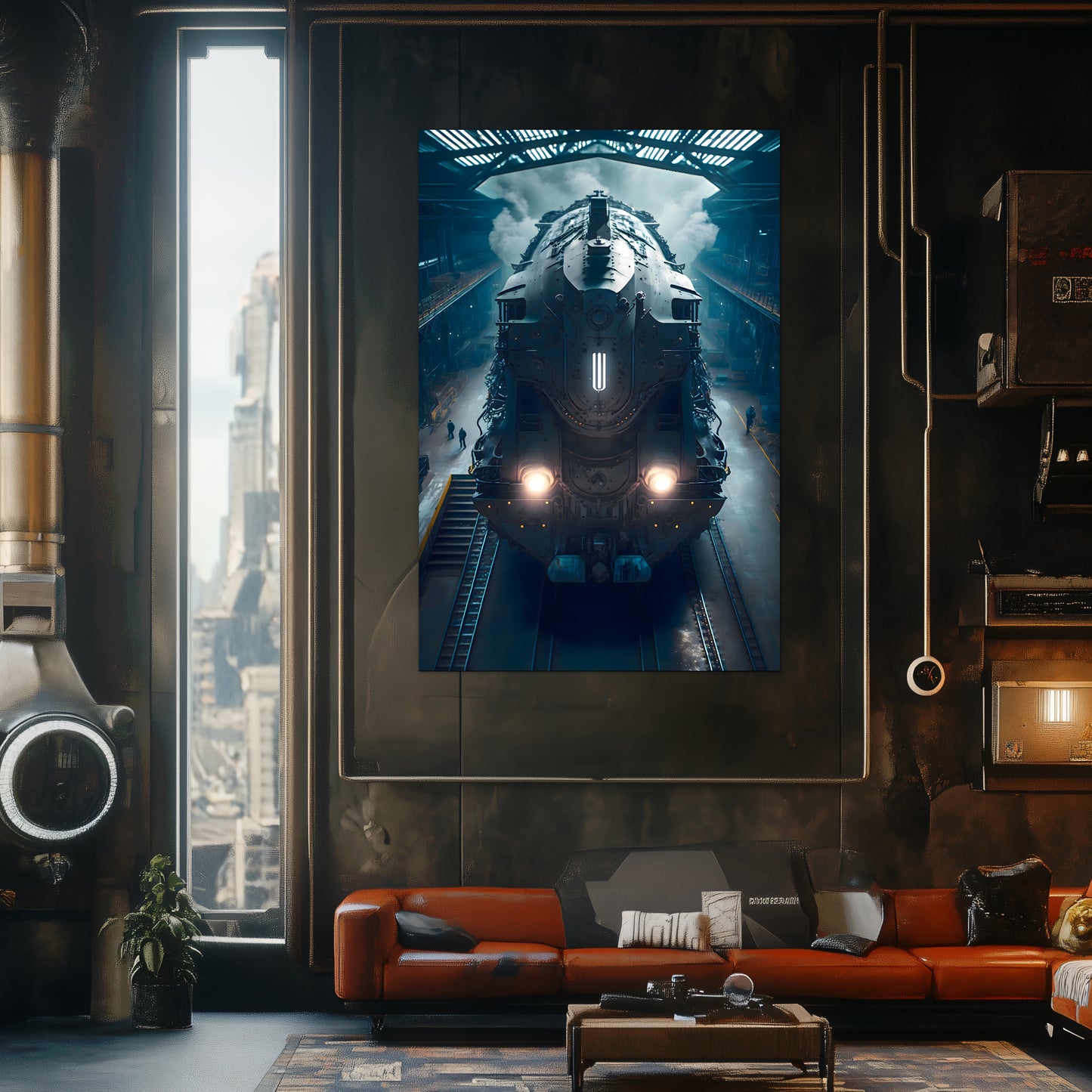 Diesel Train Poster – Rex Temporis | Awe-Inspiring Wall Art for Sci-Fi & Fantasy Train Enthusiasts | Unique and Exclusive Artwork