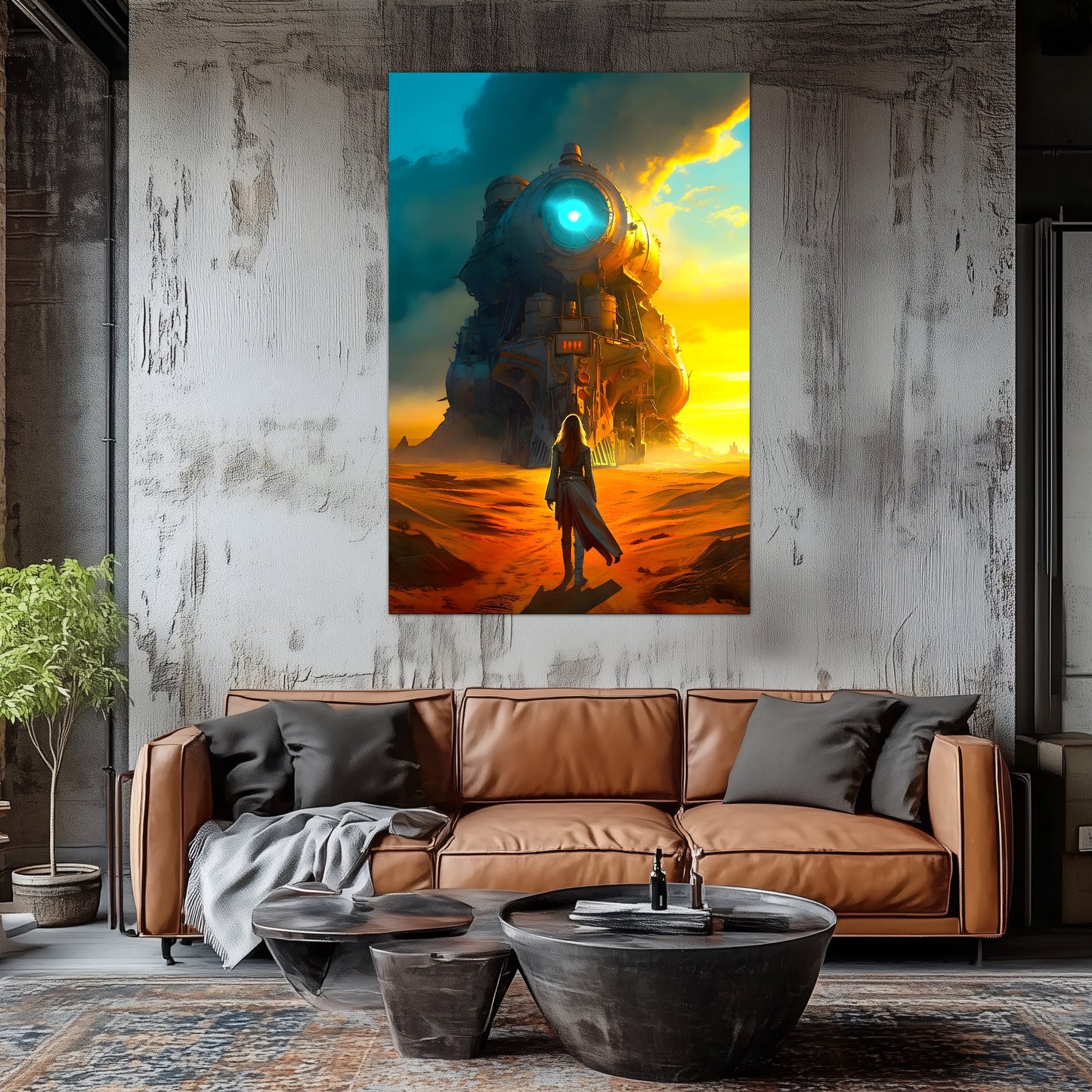 Steampunk Train Poster – Lost Ark | Awe-Inspiring Wall Art for Sci-Fi & Fantasy Train Enthusiasts | Unique and Exclusive Artwork