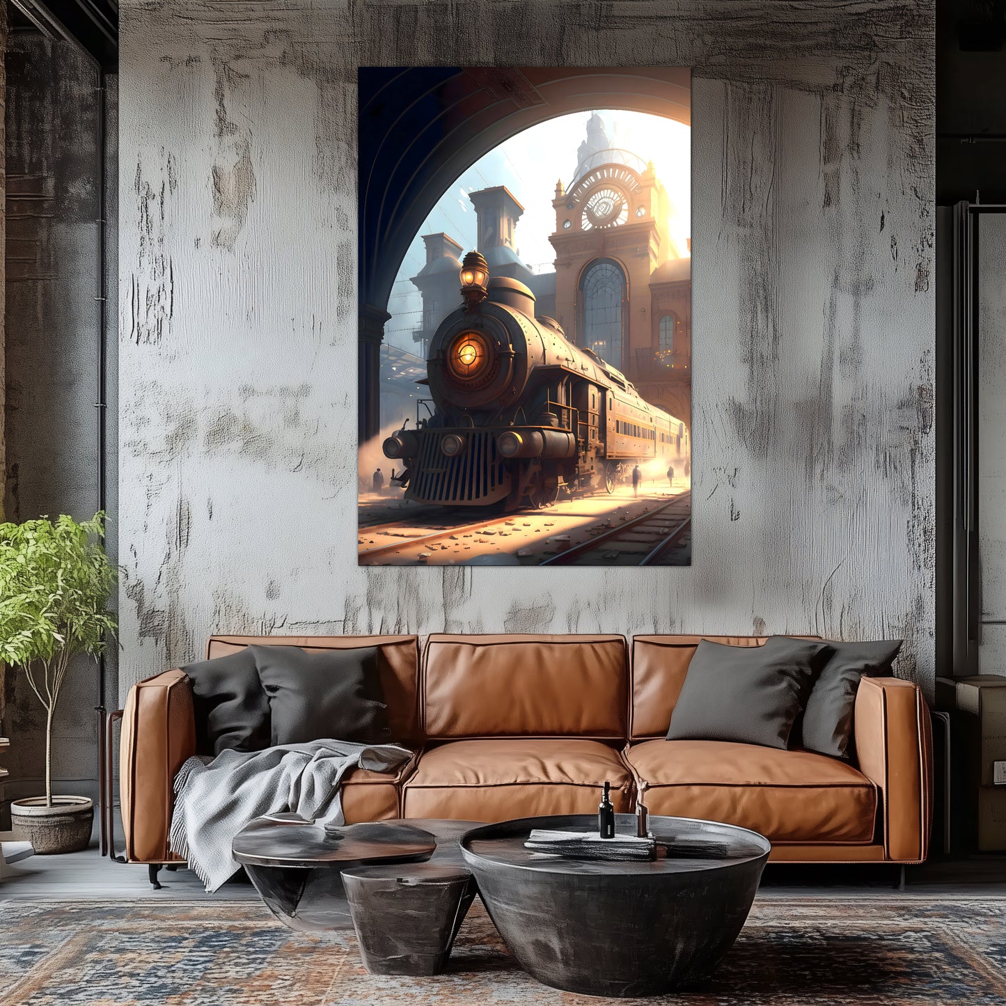 Steampunk Train Poster – Metropolitan Grandliner | Awe-Inspiring Wall Art for Sci-Fi & Fantasy Train Enthusiasts | Unique and Exclusive Artwork
