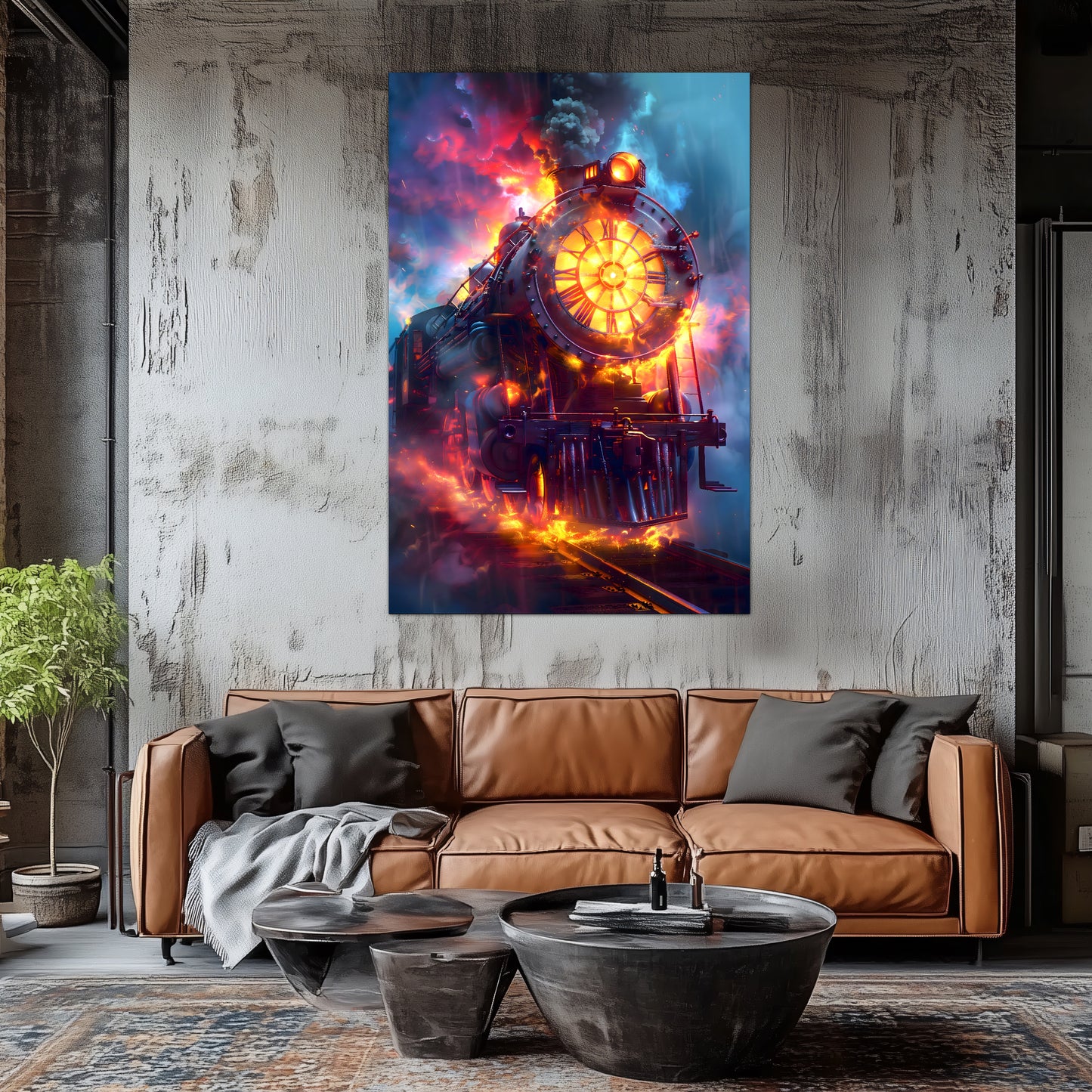 Steampunk Train Poster – Eternal Engine | Awe-Inspiring Wall Art for Sci-Fi & Fantasy Train Enthusiasts | Unique and Exclusive Artwork