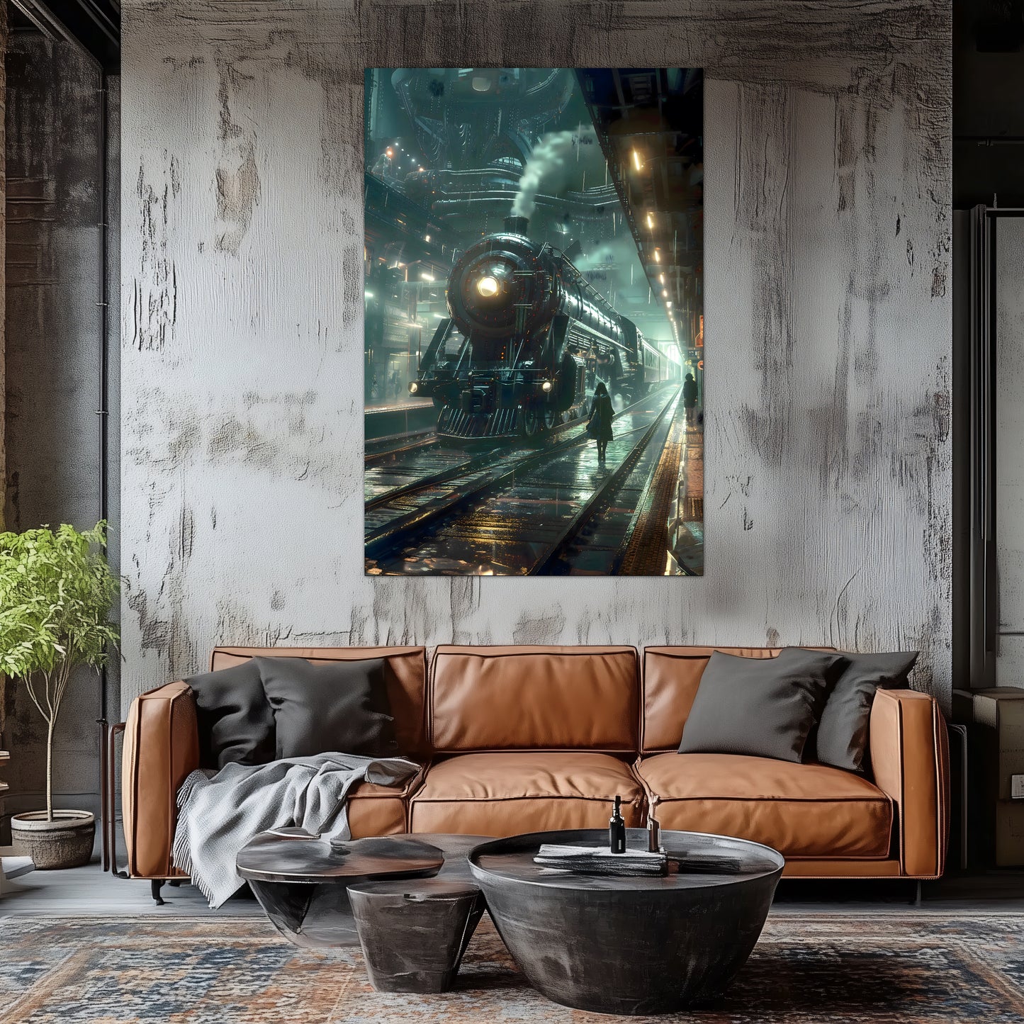 Dystopia Train Poster – Stellar Odyssey | Awe-Inspiring Wall Art for Sci-Fi & Fantasy Train Enthusiasts | Unique and Exclusive Artwork