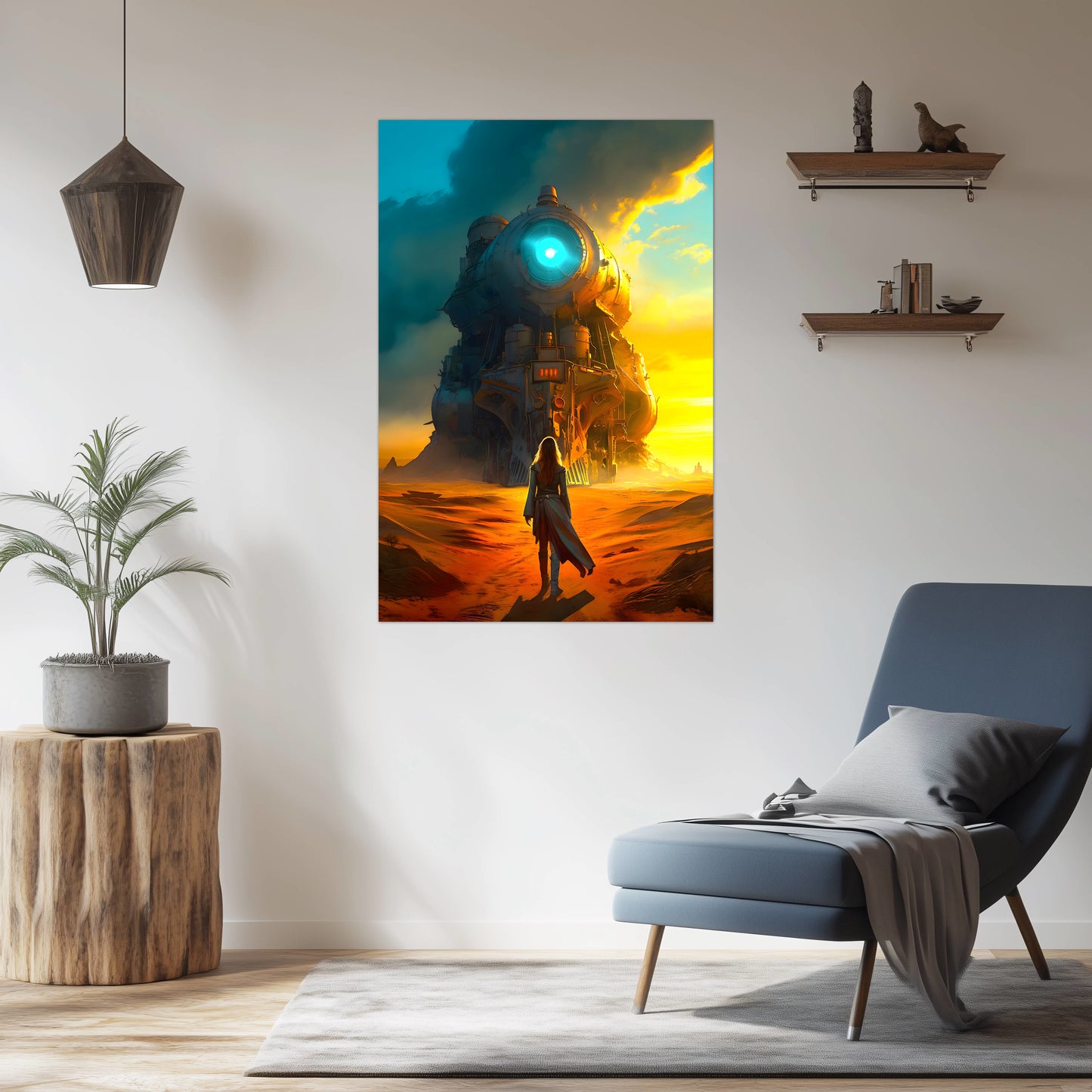 Steampunk Train Poster – Lost Ark | Awe-Inspiring Wall Art for Sci-Fi & Fantasy Train Enthusiasts | Unique and Exclusive Artwork