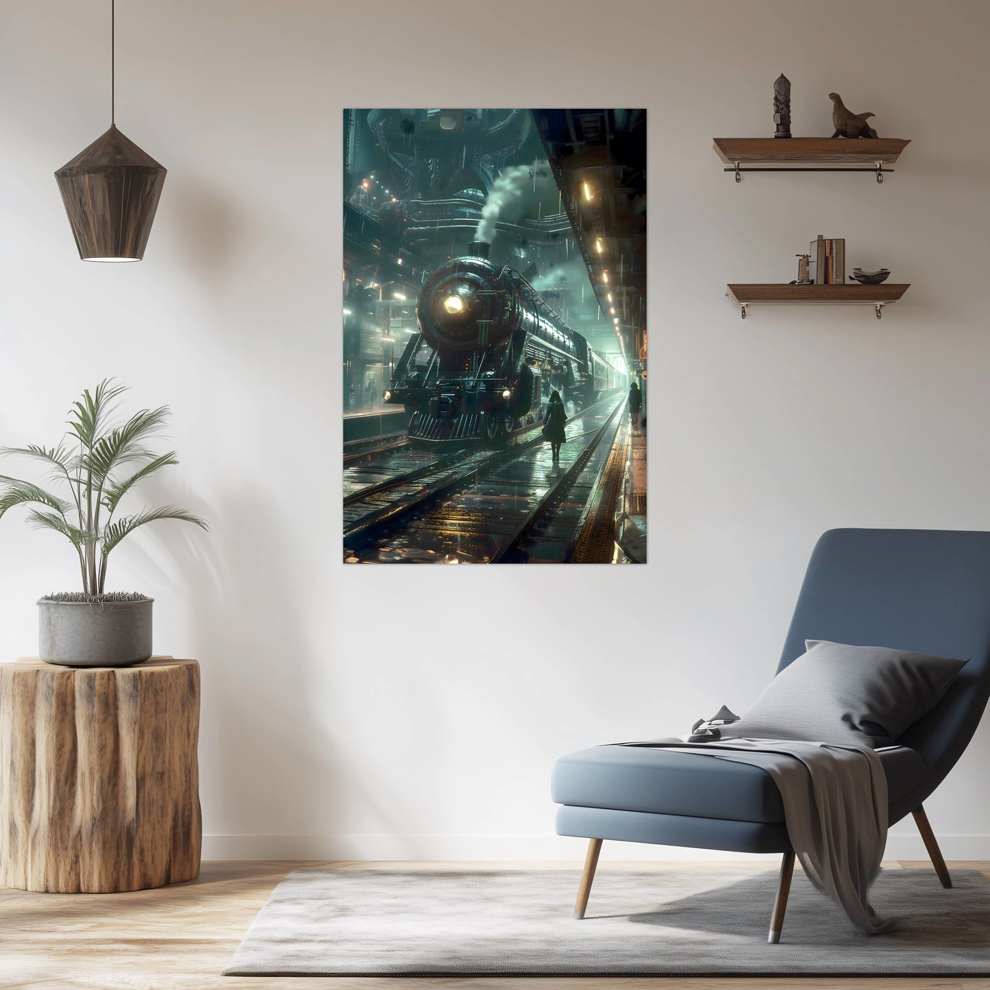 Dystopia Train Poster – Stellar Odyssey | Awe-Inspiring Wall Art for Sci-Fi & Fantasy Train Enthusiasts | Unique and Exclusive Artwork
