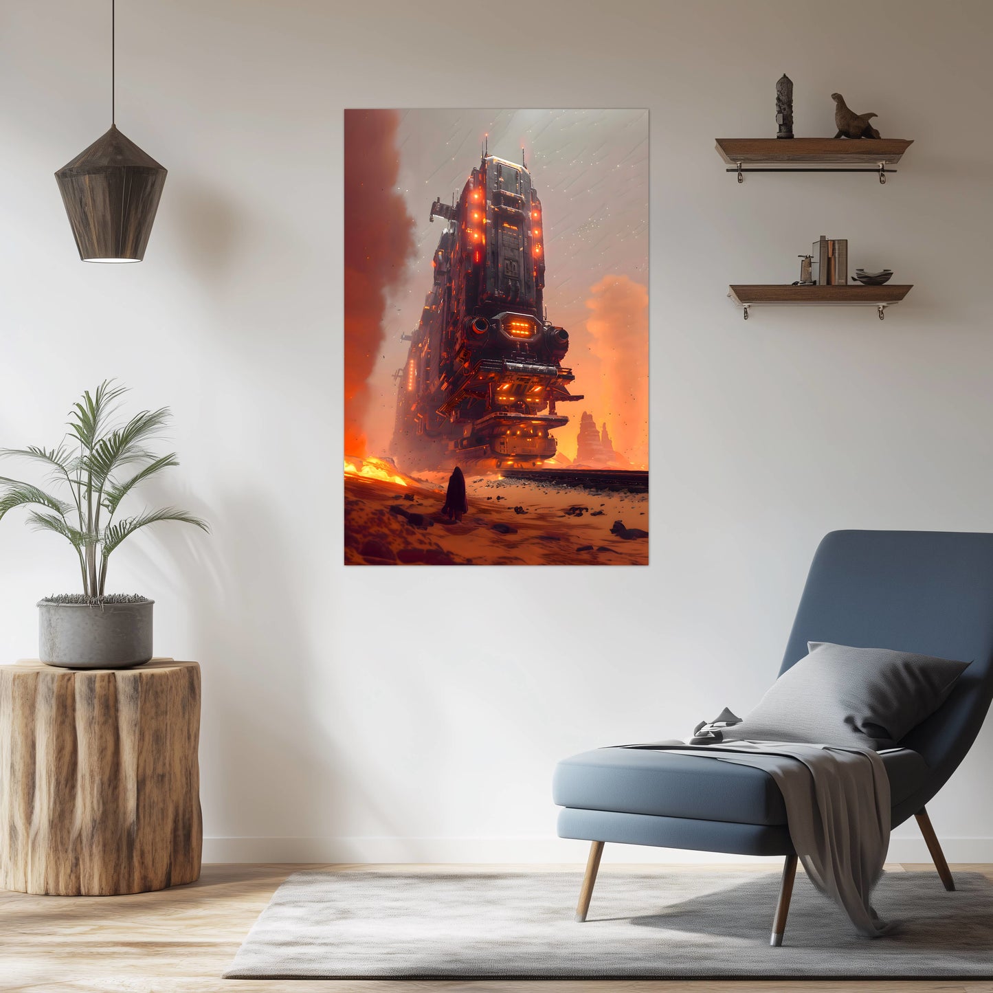 Wasteland Train Poster – Last Nomad | Awe-Inspiring Wall Art for Sci-Fi & Fantasy Train Enthusiasts | Unique and Exclusive Artwork