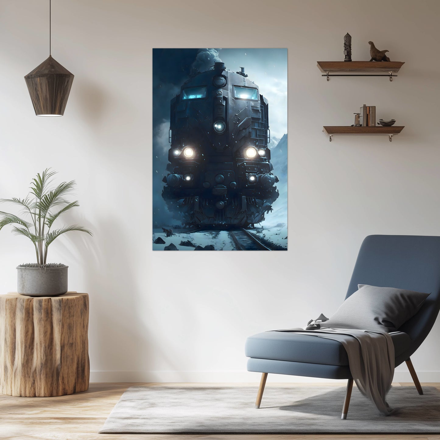 Diesel Train Poster – Frostbreaker Jugger | Awe-Inspiring Wall Art for Sci-Fi & Fantasy Train Enthusiasts | Unique and Exclusive Artwork