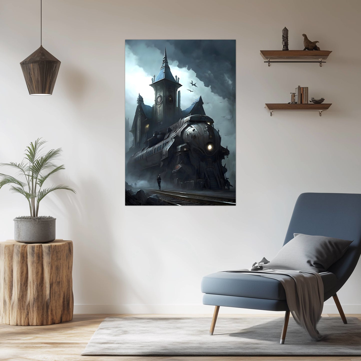 Fantasy Train Poster – Darkmist Phantom | Awe-Inspiring Wall Art for Sci-Fi & Fantasy Train Enthusiasts | Unique and Exclusive Artwork