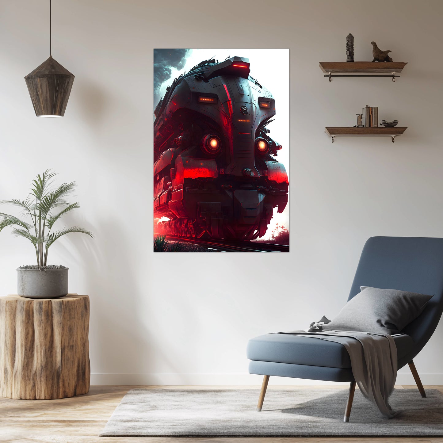 Dystopia Train Poster – Redstorm Vanguard | Awe-Inspiring Wall Art for Sci-Fi & Fantasy Train Enthusiasts | Unique and Exclusive Artwork