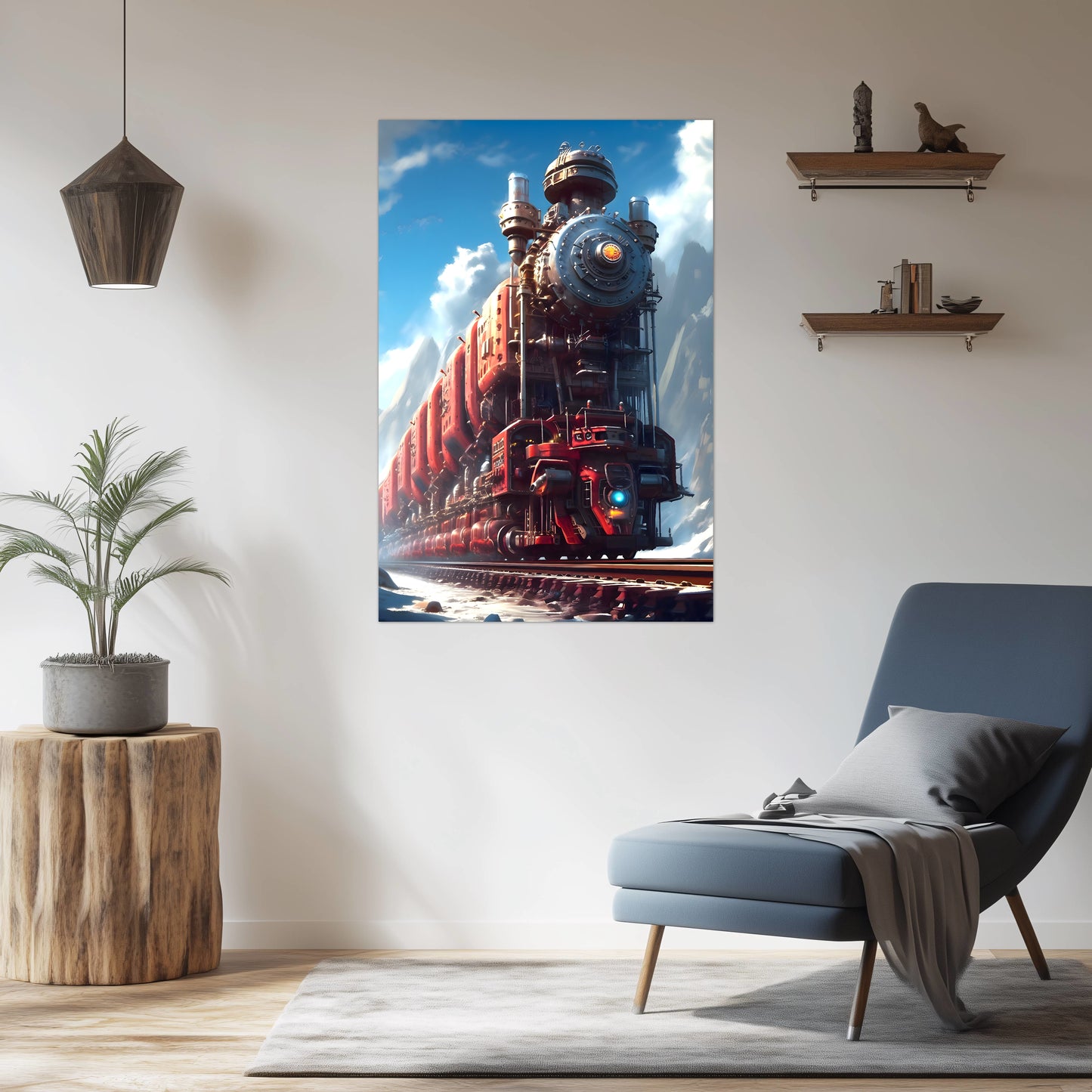 Post-Apocalyptic Train Poster – Colonial Colossus | Awe-Inspiring Wall Art for Sci-Fi & Fantasy Train Enthusiasts | Unique and Exclusive Artwork