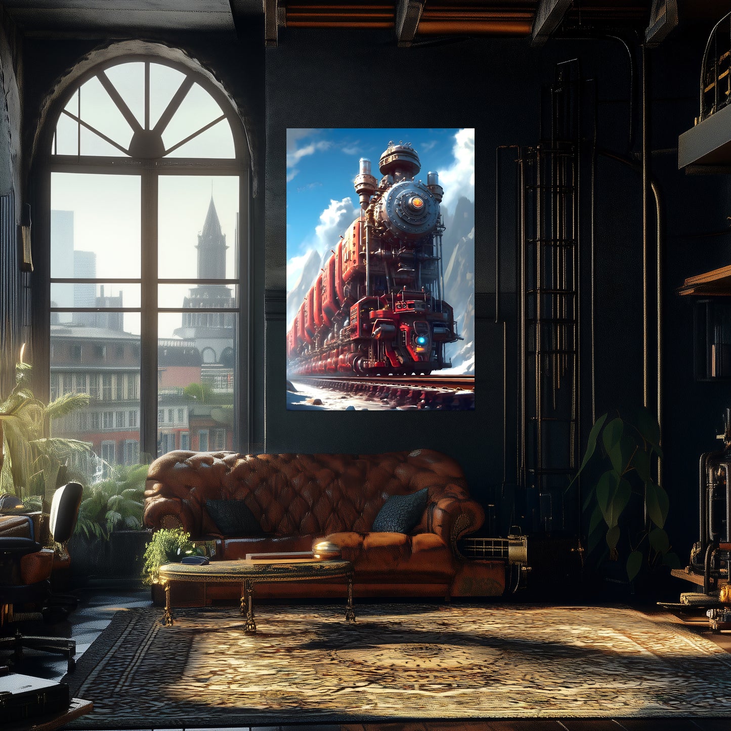 Post-Apocalyptic Train Poster – Colonial Colossus | Awe-Inspiring Wall Art for Sci-Fi & Fantasy Train Enthusiasts | Unique and Exclusive Artwork