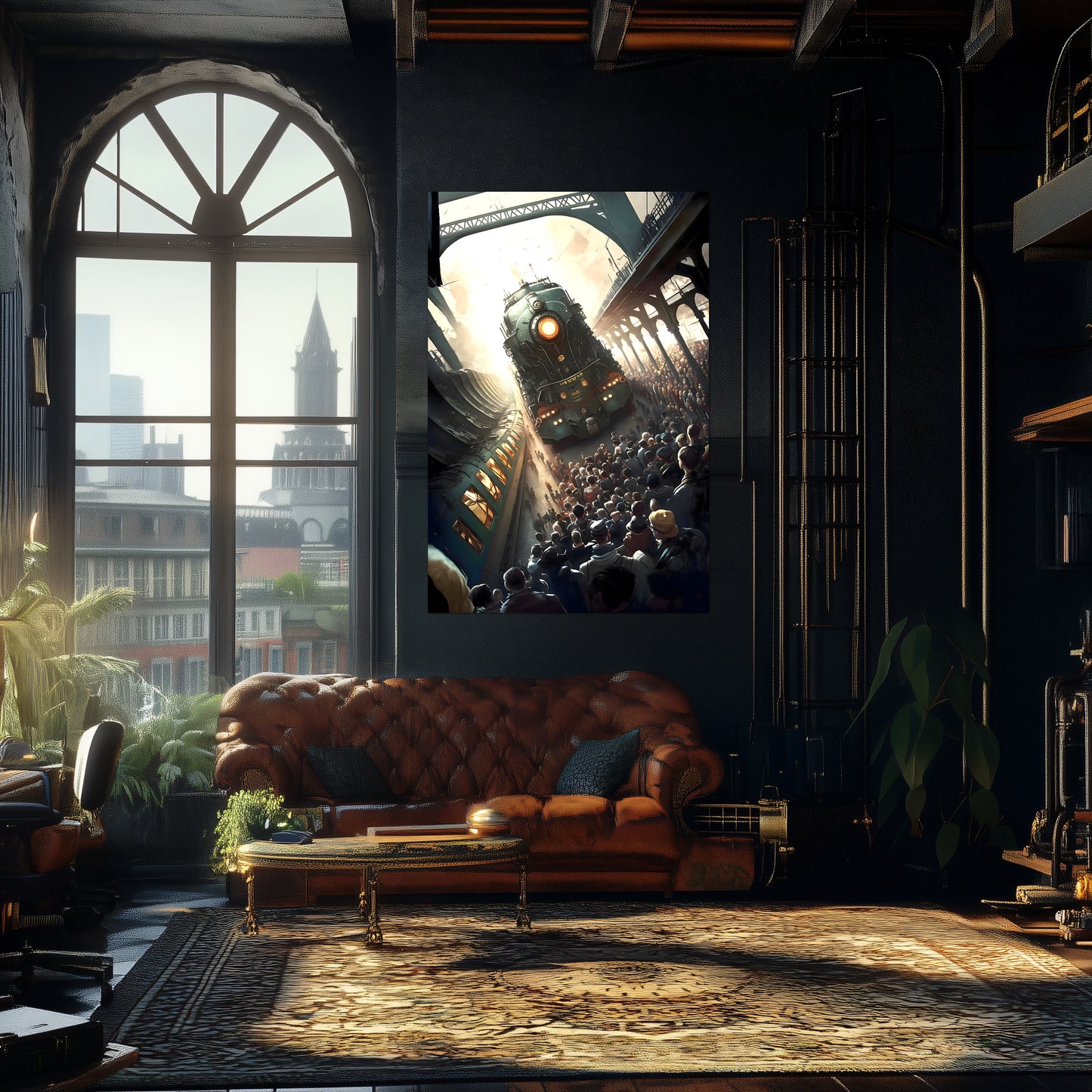 Steampunk Train Poster – Imperial Grandliner | Awe-Inspiring Wall Art for Sci-Fi & Fantasy Train Enthusiasts | Unique and Exclusive Artwork