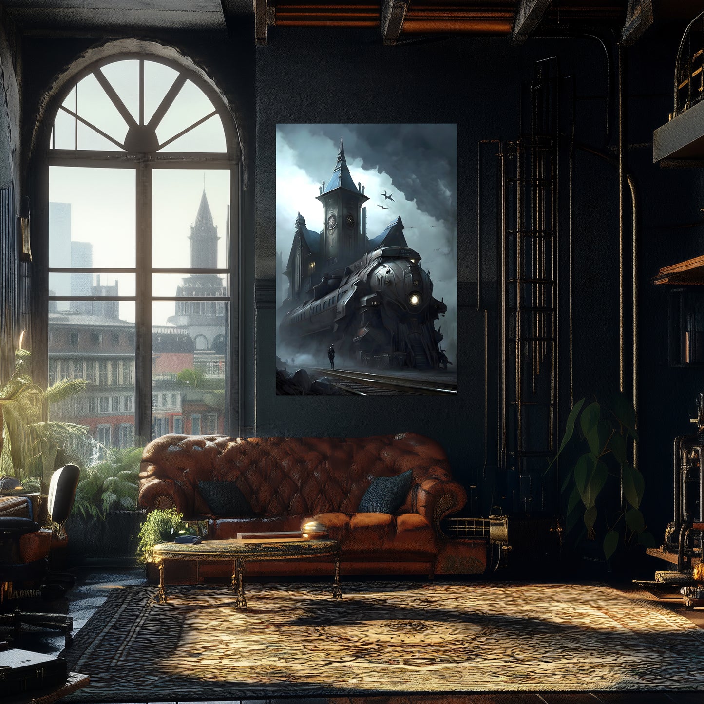 Fantasy Train Poster – Darkmist Phantom | Awe-Inspiring Wall Art for Sci-Fi & Fantasy Train Enthusiasts | Unique and Exclusive Artwork