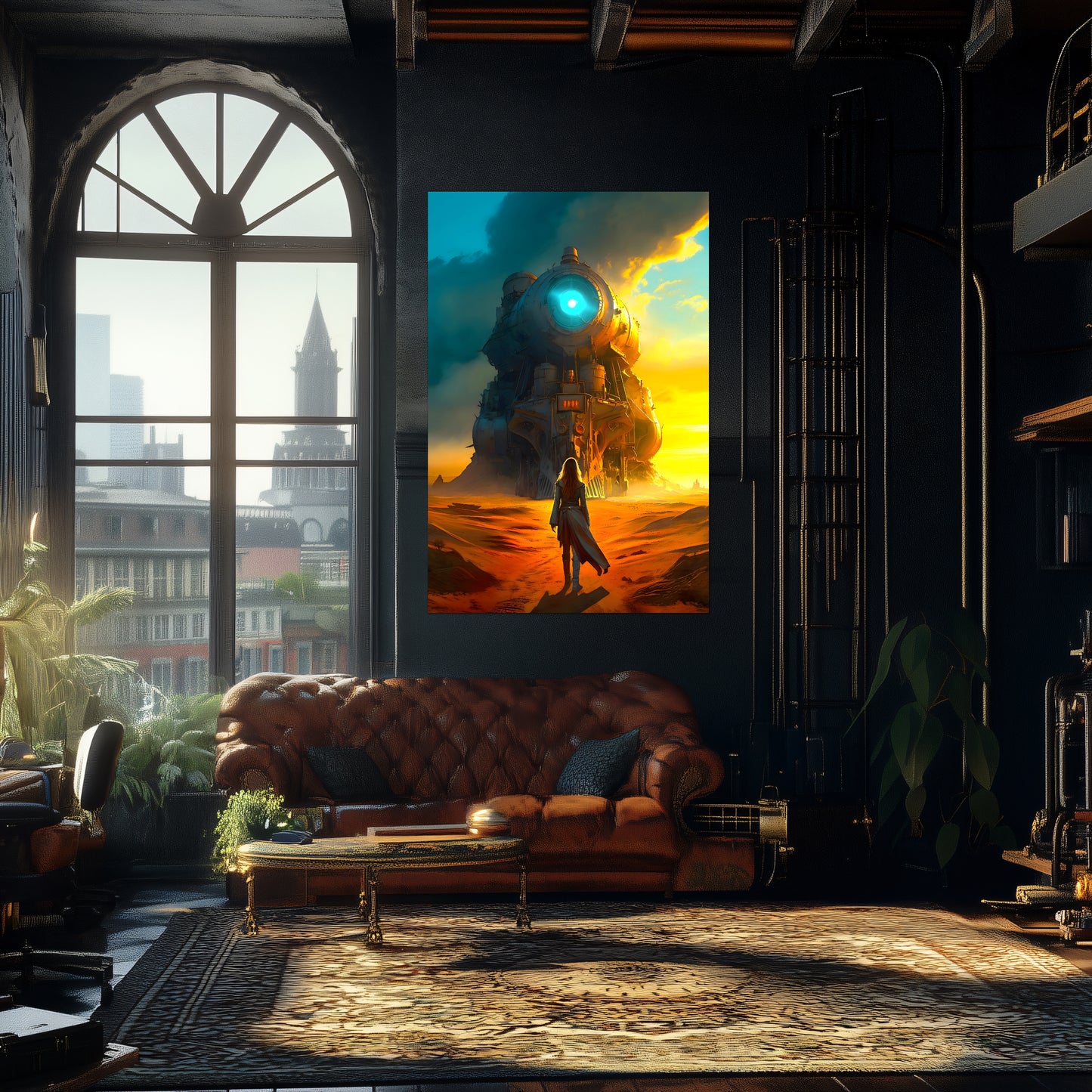 Steampunk Train Poster – Lost Ark | Awe-Inspiring Wall Art for Sci-Fi & Fantasy Train Enthusiasts | Unique and Exclusive Artwork