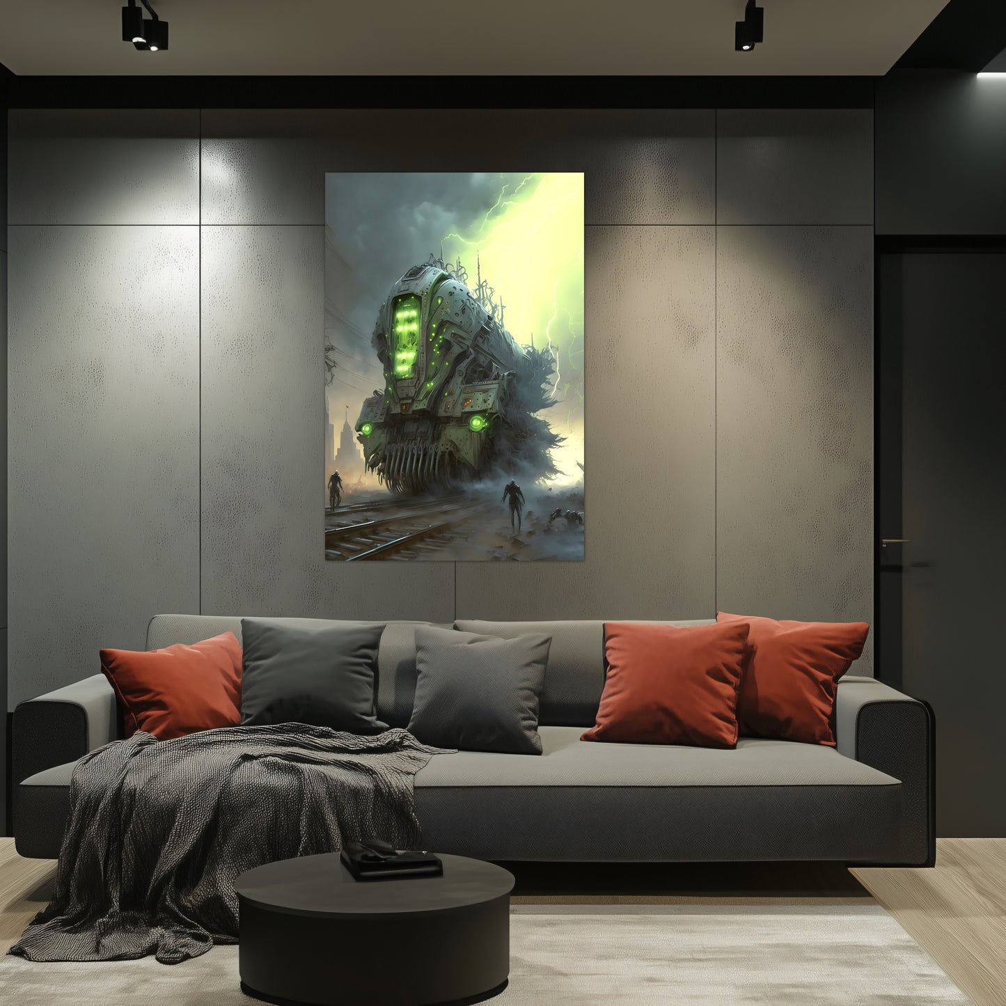 Zombie Train Poster – The Wraithcore Necrohauler | Awe-Inspiring Wall Art for Sci-Fi & Fantasy Train Enthusiasts | Unique and Exclusive Artwork