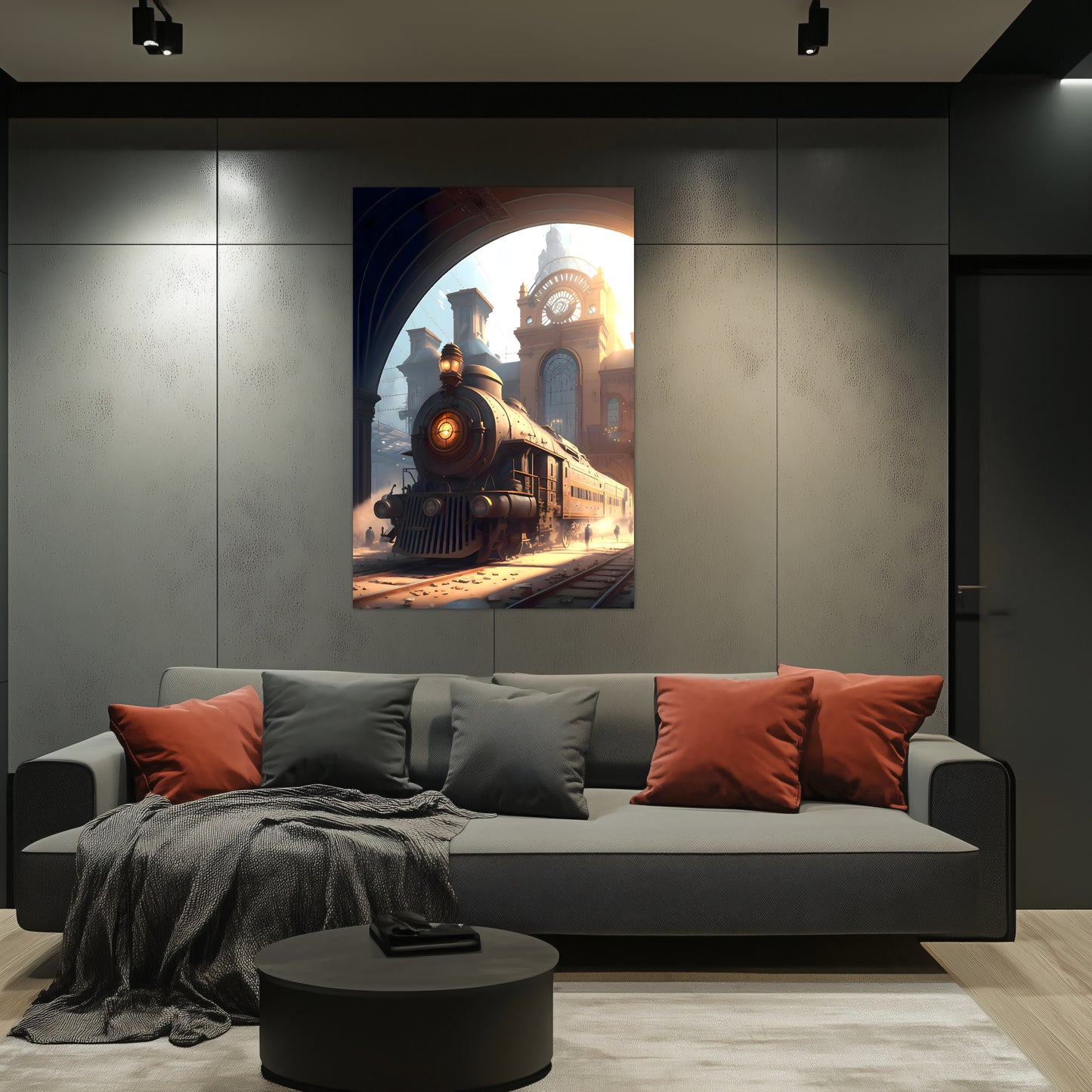 Steampunk Train Poster – Metropolitan Grandliner | Awe-Inspiring Wall Art for Sci-Fi & Fantasy Train Enthusiasts | Unique and Exclusive Artwork