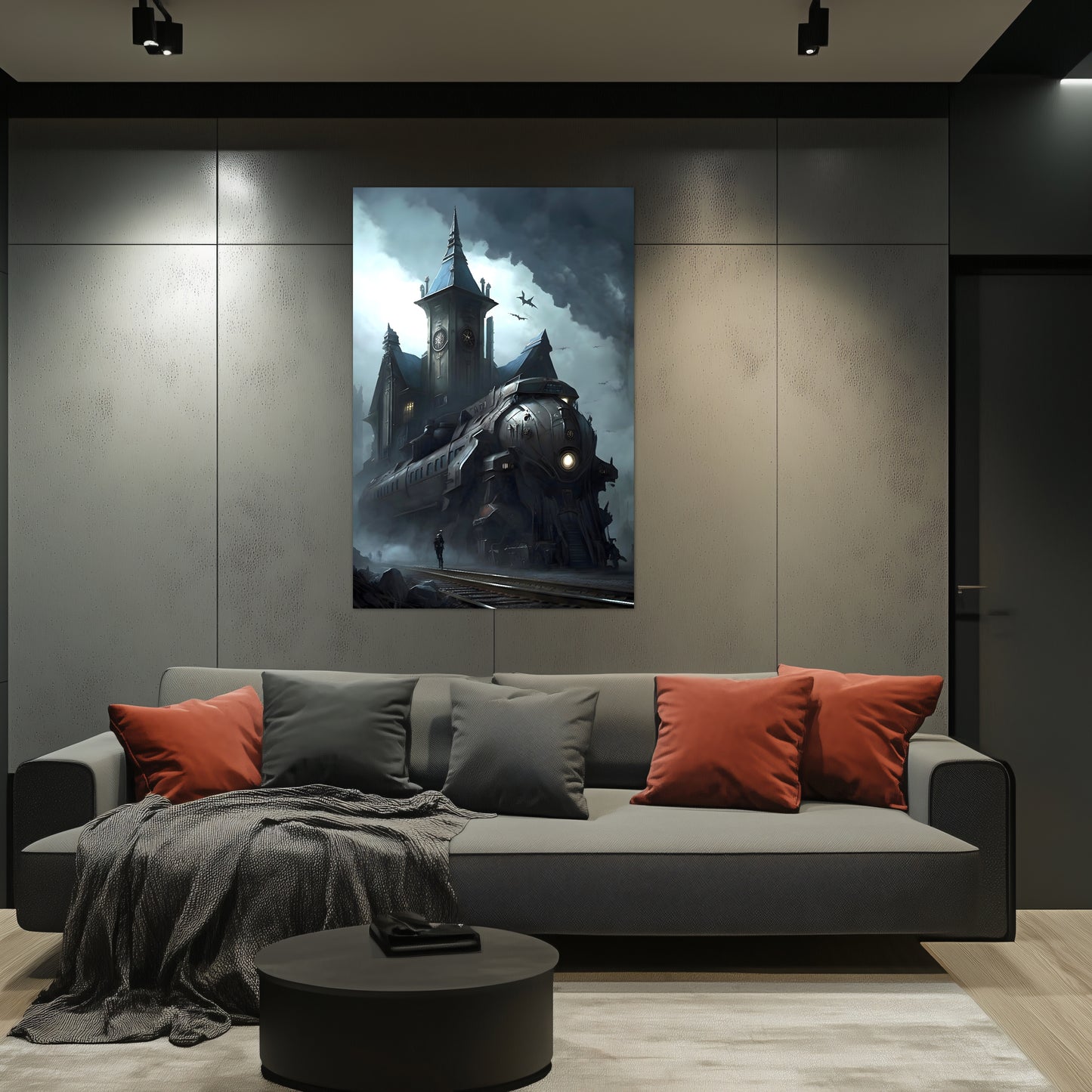 Fantasy Train Poster – Darkmist Phantom | Awe-Inspiring Wall Art for Sci-Fi & Fantasy Train Enthusiasts | Unique and Exclusive Artwork