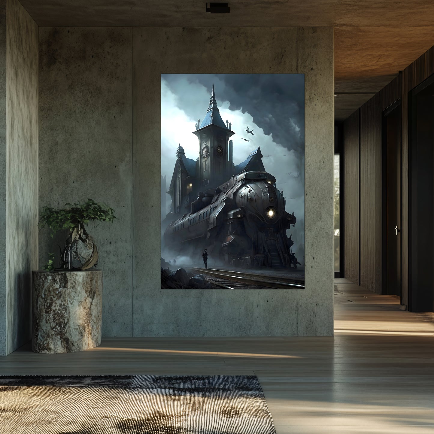 Fantasy Train Poster – Darkmist Phantom | Awe-Inspiring Wall Art for Sci-Fi & Fantasy Train Enthusiasts | Unique and Exclusive Artwork