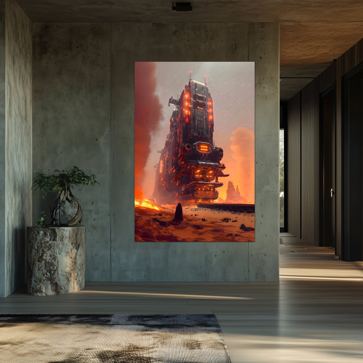 Wasteland Train Poster – Last Nomad | Awe-Inspiring Wall Art for Sci-Fi & Fantasy Train Enthusiasts | Unique and Exclusive Artwork